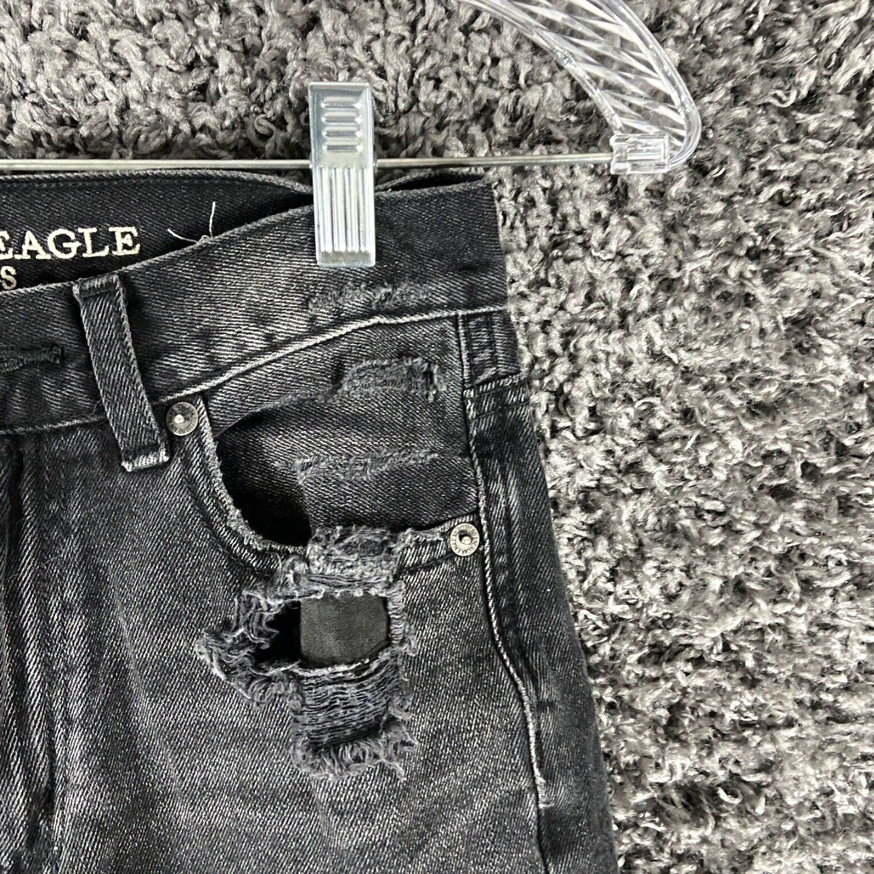 American Eagle Outfitters VINTAGE American Eagle Mom Jeans Distressed Black Regular Size 00 Womens Size 24" / US 00 / IT 34 - 5 Thumbnail