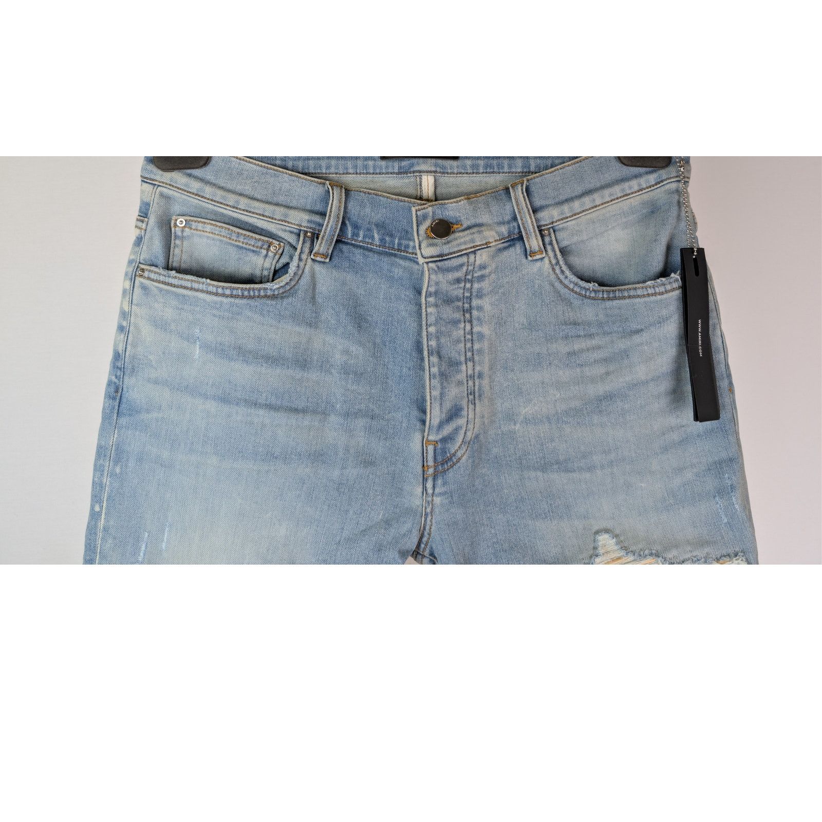 Amiri o1rshd1 Ultrasuede MX1 Denim Jeans in Surf Indigo Blue Size US 32 / EU 48 - 3 Thumbnail