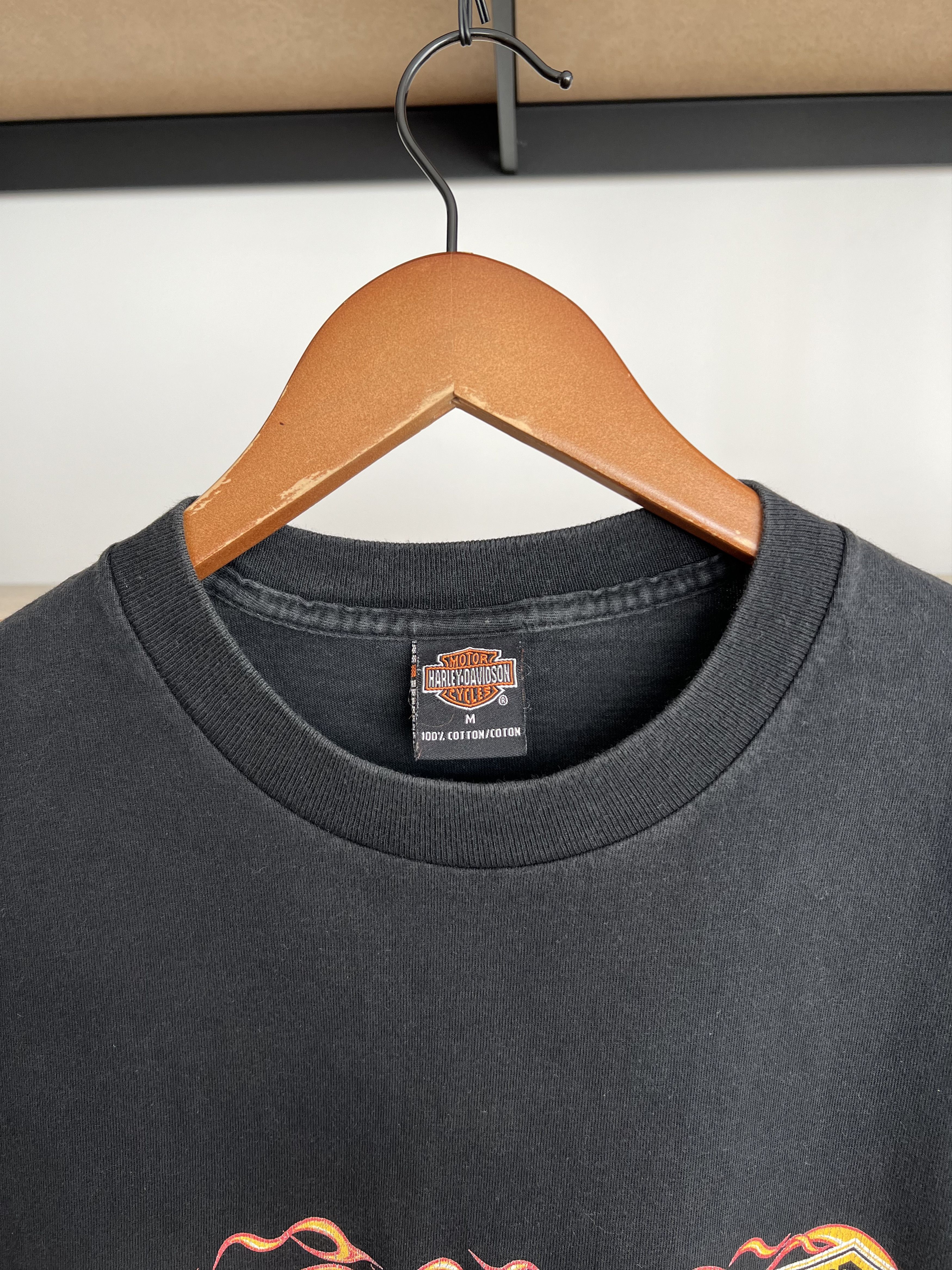 Harley Davidson Vintage 2000 Harley Davidson Flame Fire Y2k Black T-shirt Size US M / EU 48-50 / 2 - 8 Thumbnail