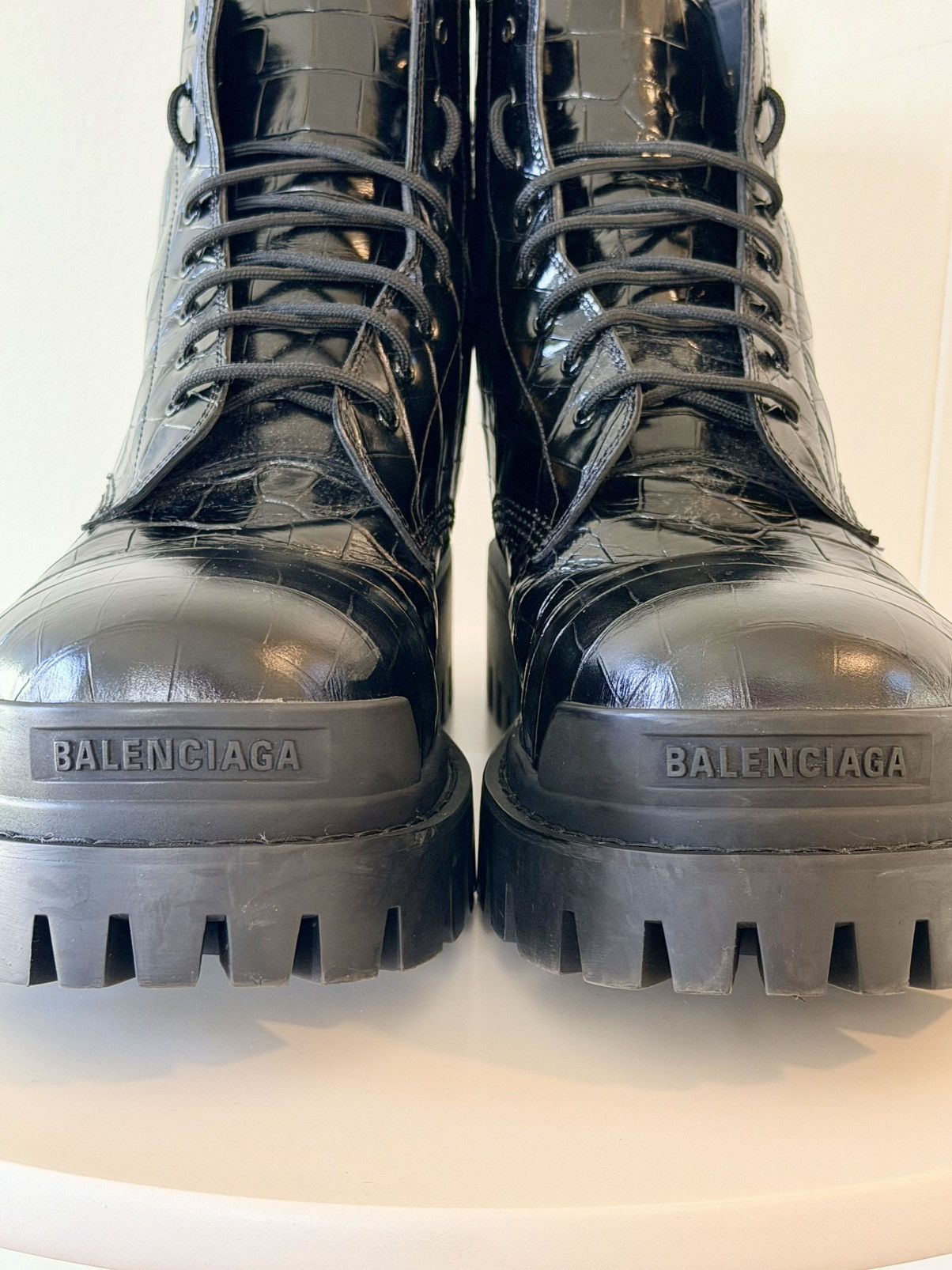 Balenciaga BALENCIAGA Strike Boot — Black Crocco Print - Men’s EU 46 Size US 13 / EU 46 - 5 Thumbnail