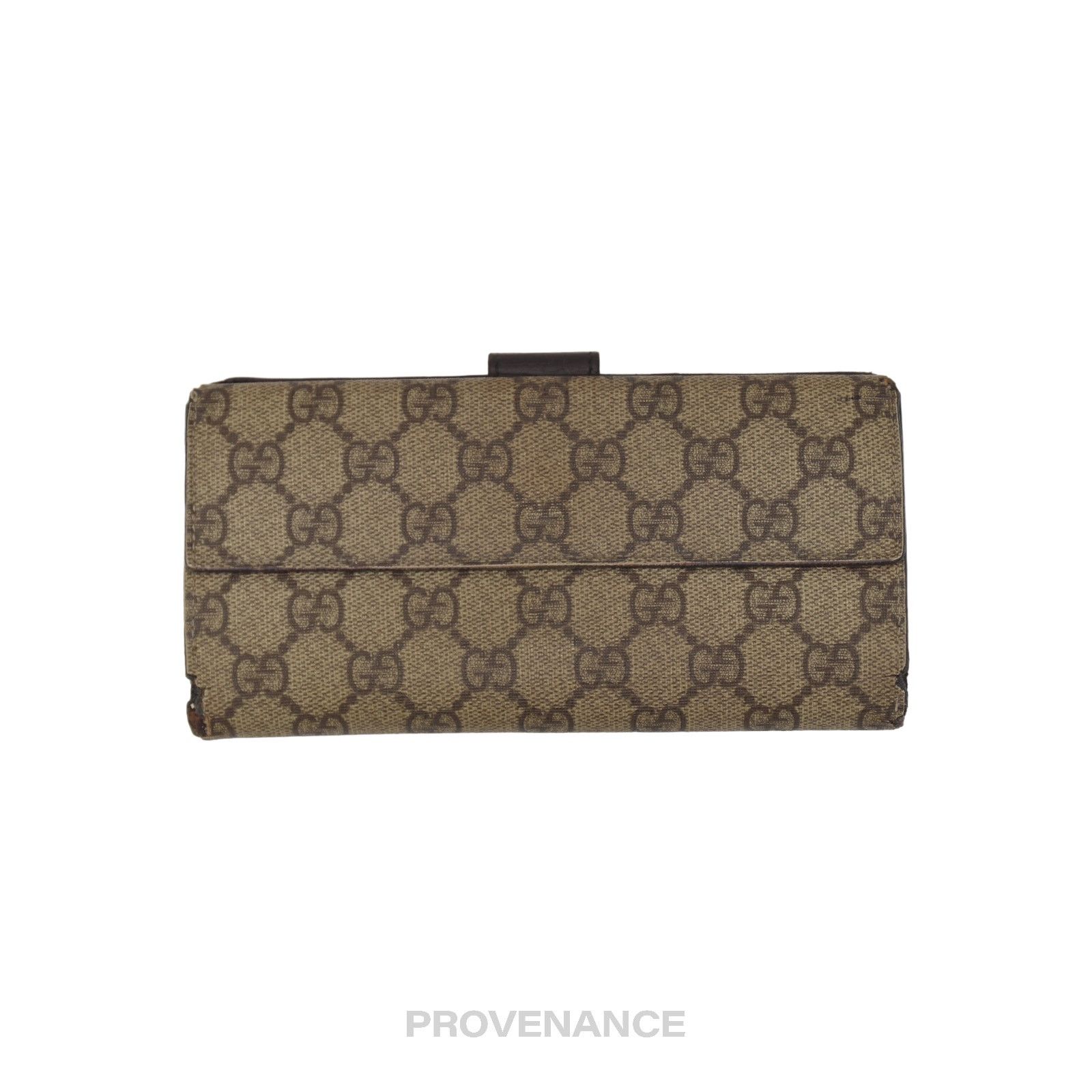 Gucci 🔴 Gucci Long Wallet - GG Supreme Brown Size ONE SIZE - 2 Thumbnail