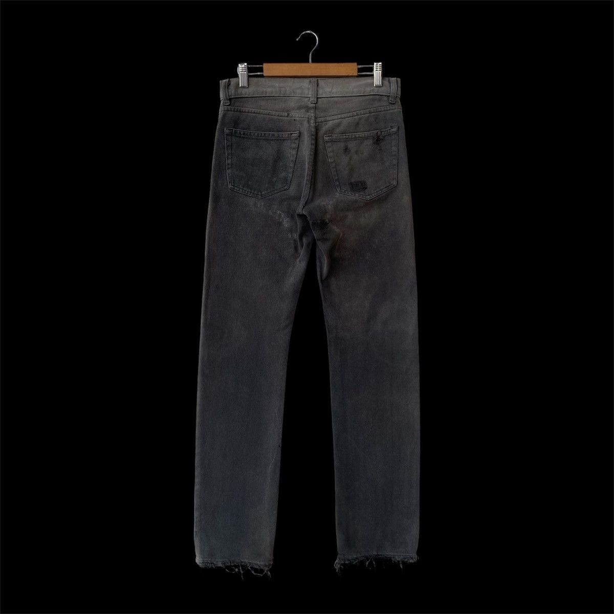 Helmut Lang Thrashed Archival 90s HELMUT LANG Faded Black Denim Jeans Size US 30 / EU 46 - 4 Thumbnail