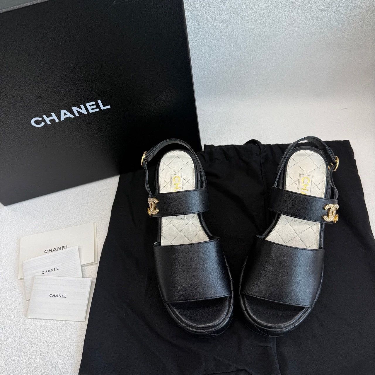 Chanel Chanel Gold Sandals us_6 Women Size US 6 / IT 36 - 1 Thumbnail