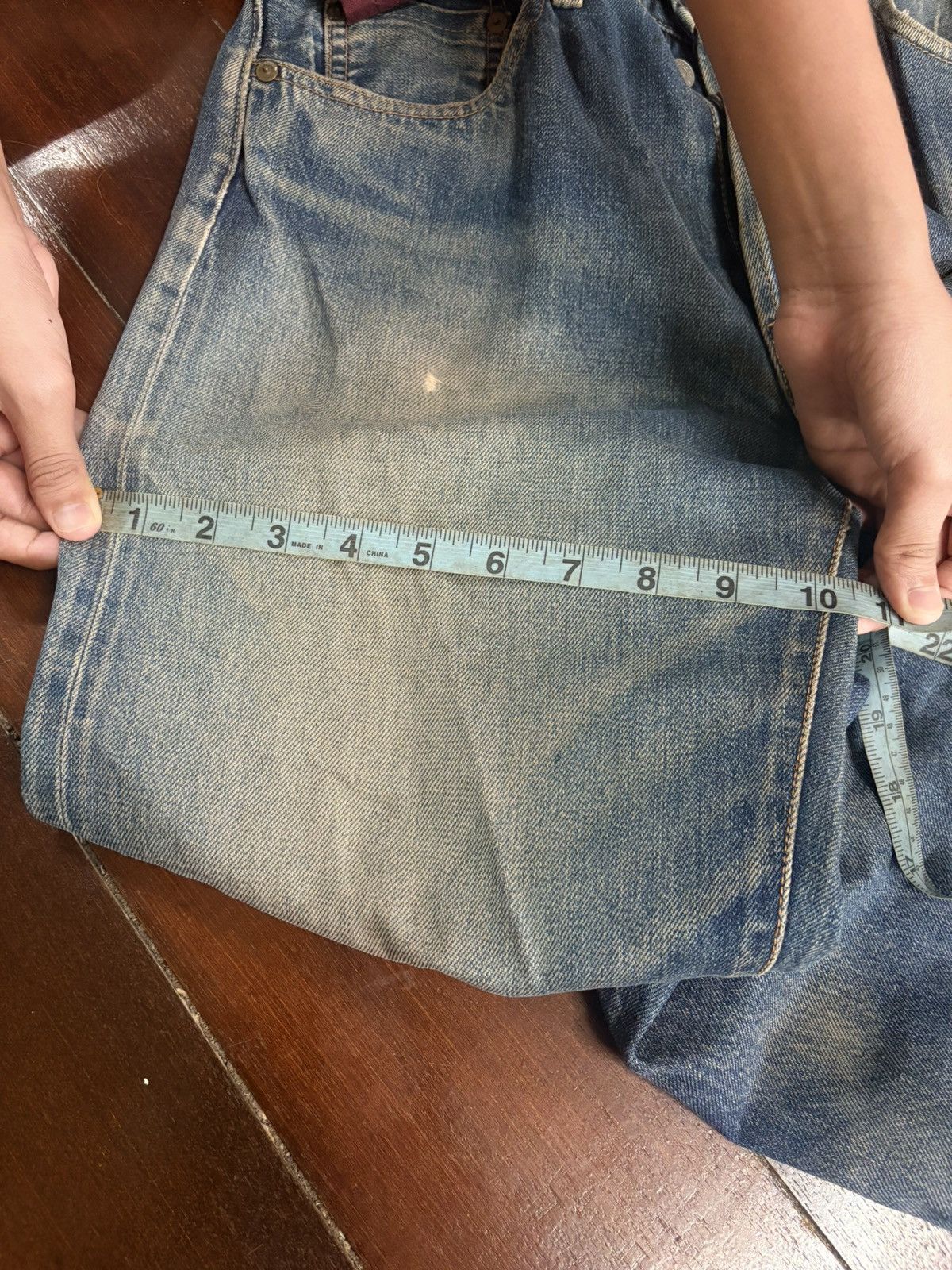 Vintage SICK 👊🏻🔥🔥 SEWING CHOP JAPANES BRAND JEANS SELVEDGE DISTRESSED Size US 32 / EU 48 - 23 Thumbnail