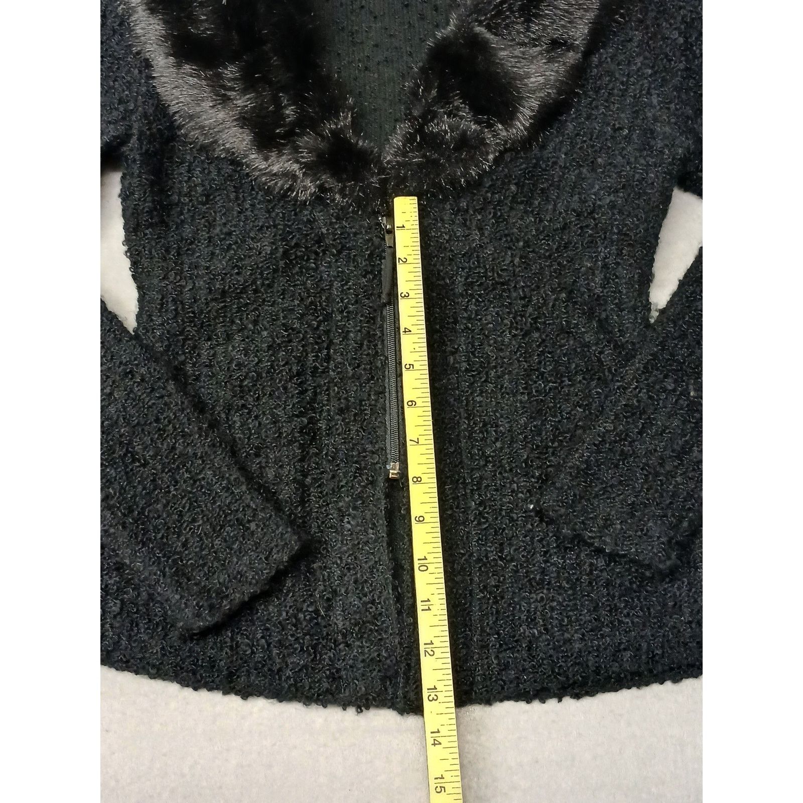 Other Dina Bar-El (Medium) Black Ribbed Zip-Front Cardigan Sweater Size M / US 6-8 / IT 42-44 - 2 Thumbnail