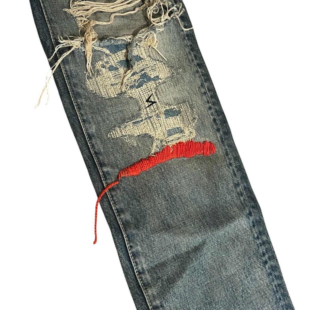 Japanese Brand × Jun Takahashi × Undercover Undercover 68 Red Yarn Denim Size 4 Size US 32 / EU 48 - 2 Thumbnail