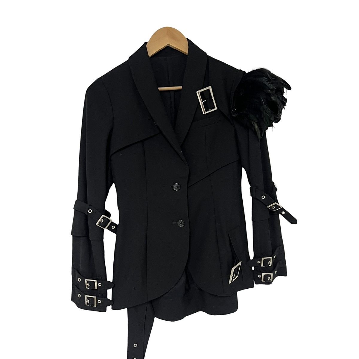 alice auaa バックオープンパフスリーブジャケット Japanese Brand Alice auaa feather blazer | Grailed