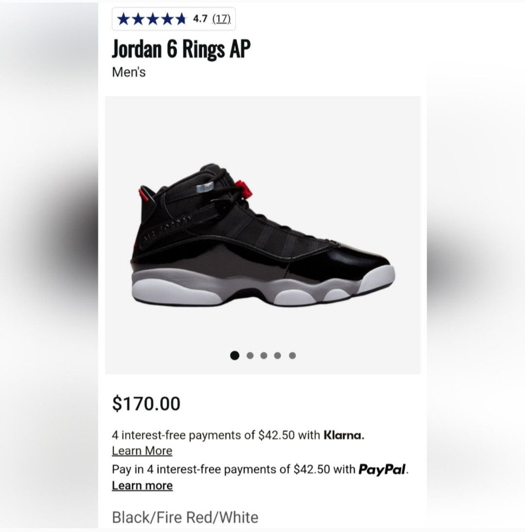 Nike Jordan 6 Rings AP Size US 11 / EU 44 - 2 Thumbnail