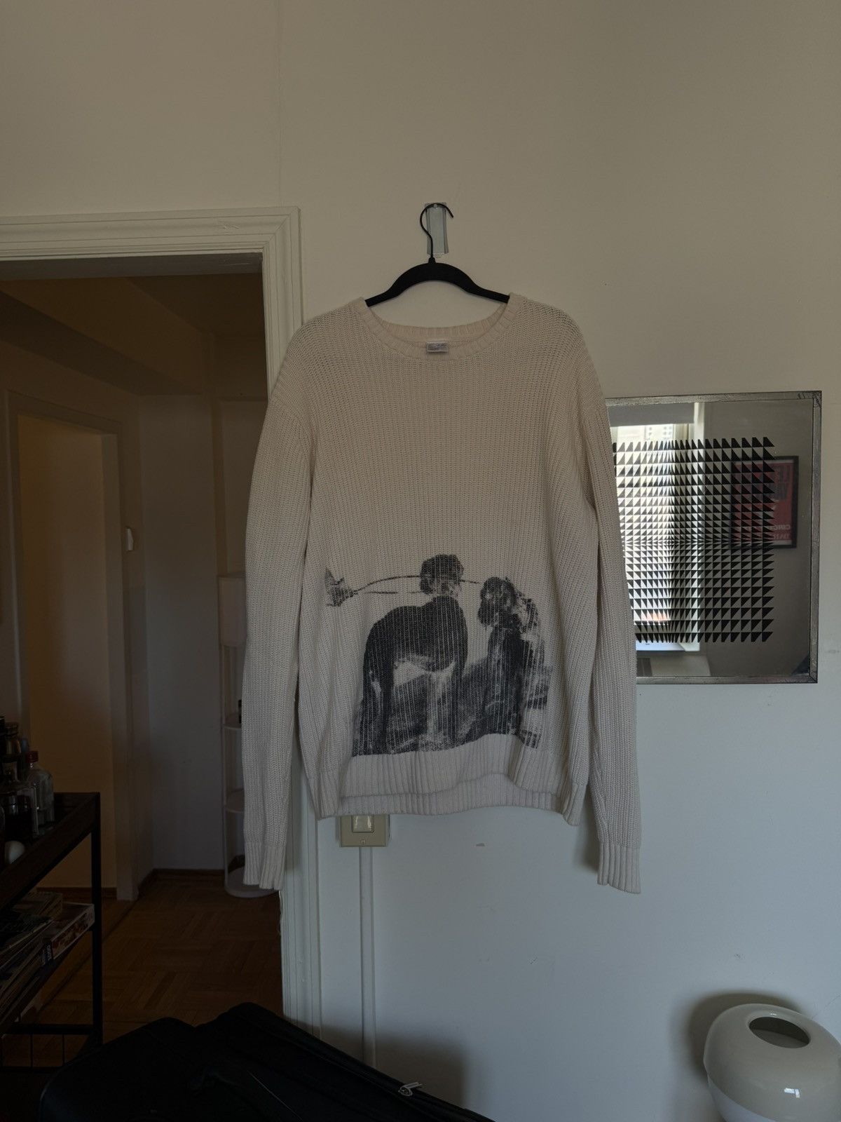 basketcase gallery Courtney Love Blue Cable Knit Sweater