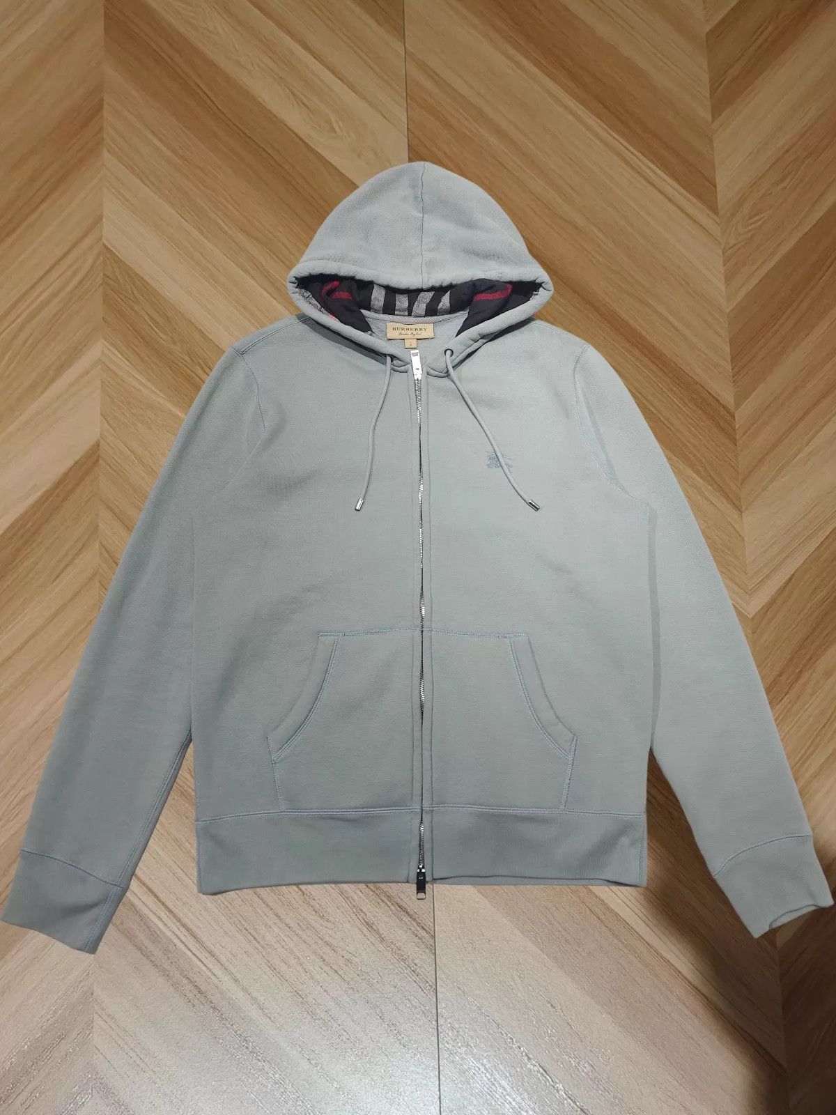 Burberry Burberry Light Blue Hooded Jacket Horseferry (L) Size US L / EU 52-54 / 3 - 1 Thumbnail