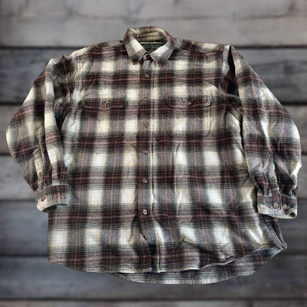 Vintage VINTAGE Field & Stream Shirt Adult Large Dark Red Flannel Heavyweight Grunge Size US L / EU 52-54 / 3 - 1 Thumbnail