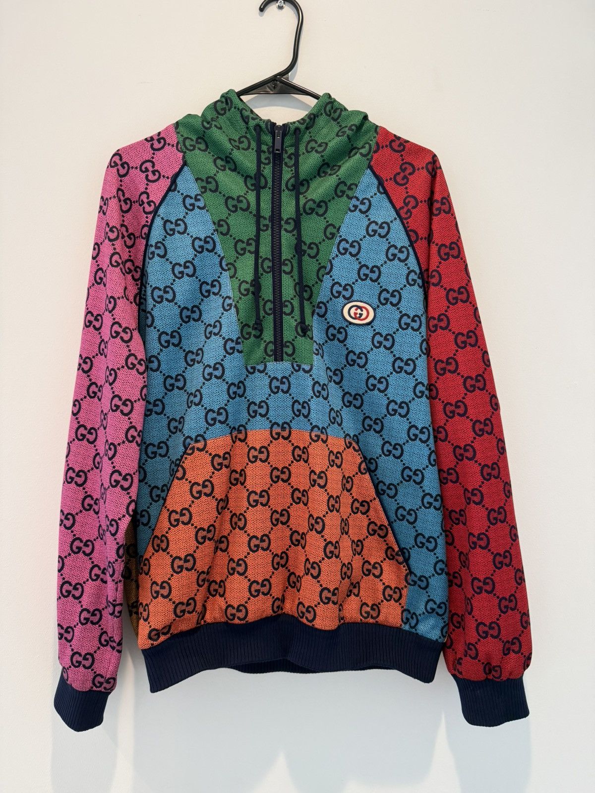 Gucci GUCCI GG Logo Multicolor Hoodie - Size M Size US M / EU 48-50 / 2 - 1 Thumbnail