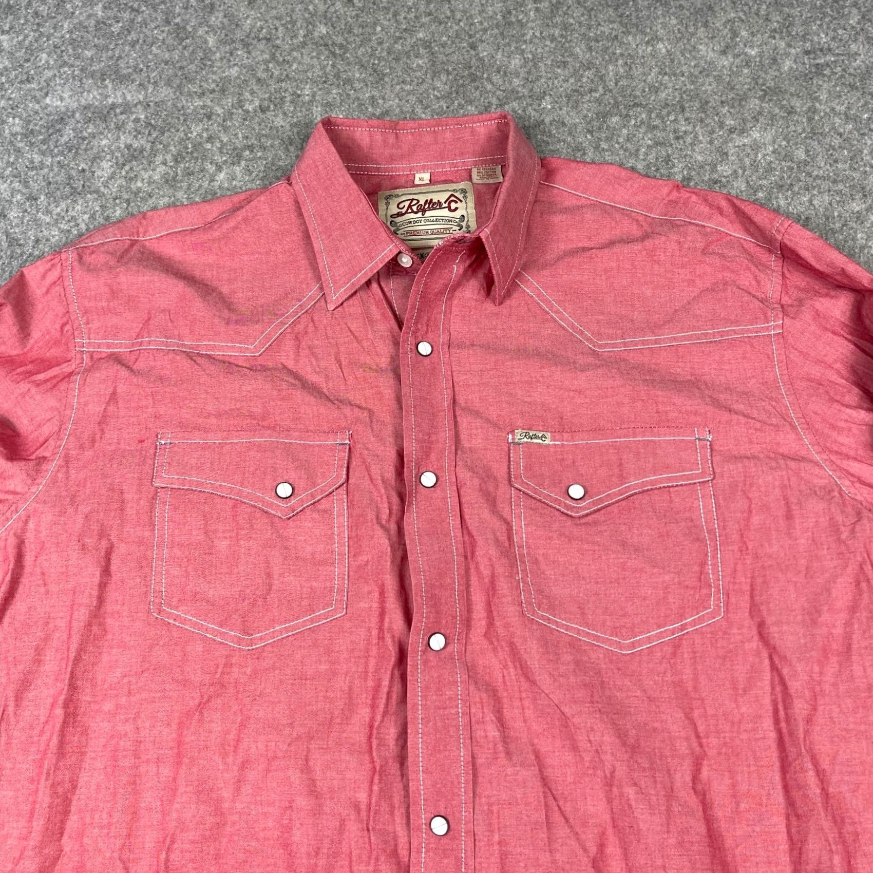 Vintage VINTAGE RafterC Pro Flex 45 Performance Shirt XL Red Snap White Stitching Western Cowboy Size US XL / EU 56 / 4 - 2 Thumbnail