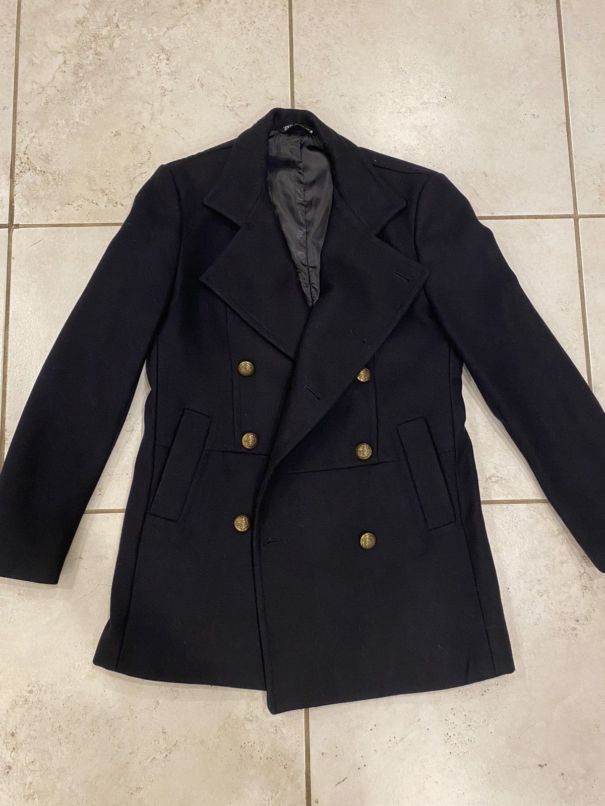 Mens peacoat zara hotsell