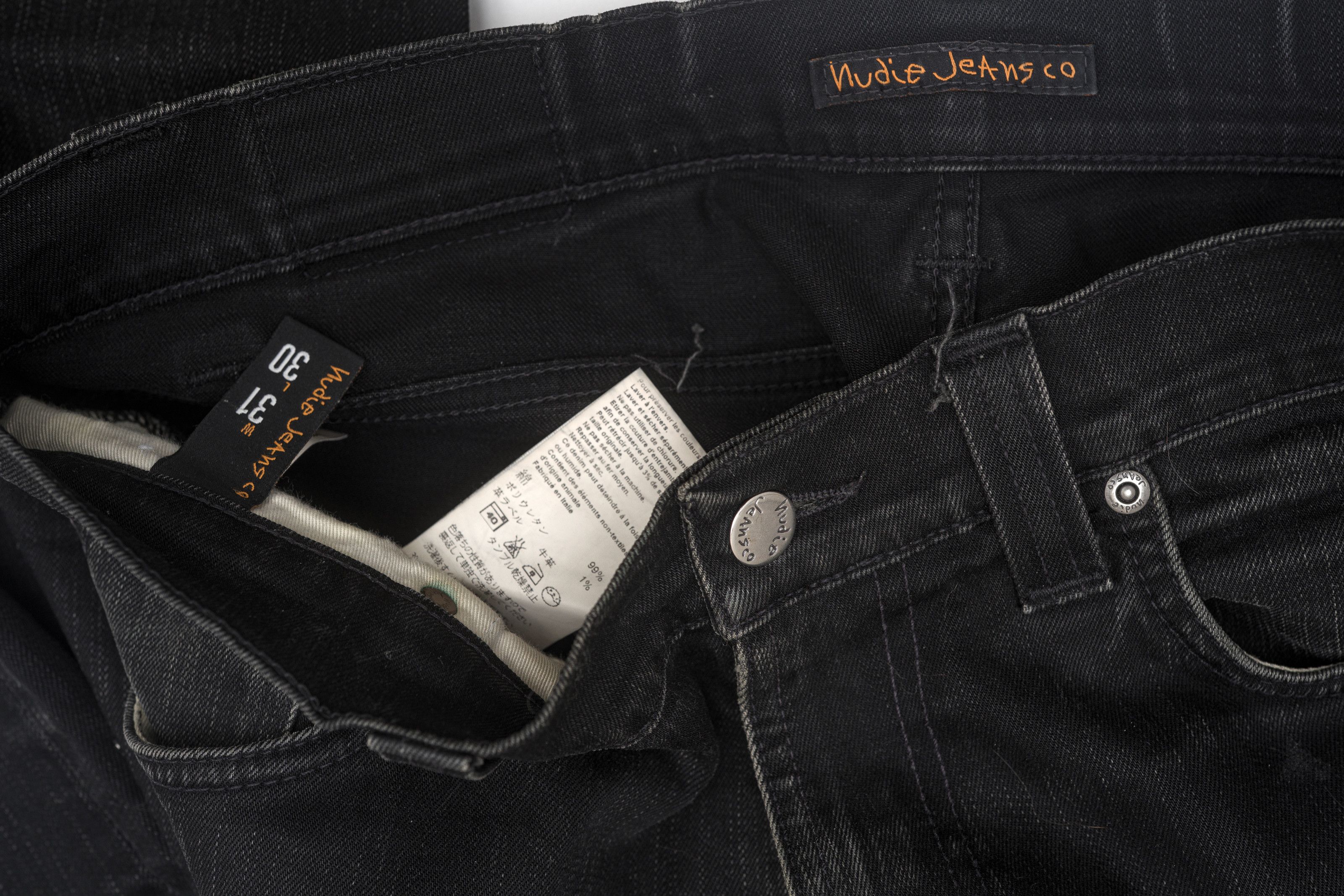 Nudie Jeans Nudie Jeans Faded Black Slim Tapered Denim 31x30 Size US 31 - 4 Thumbnail