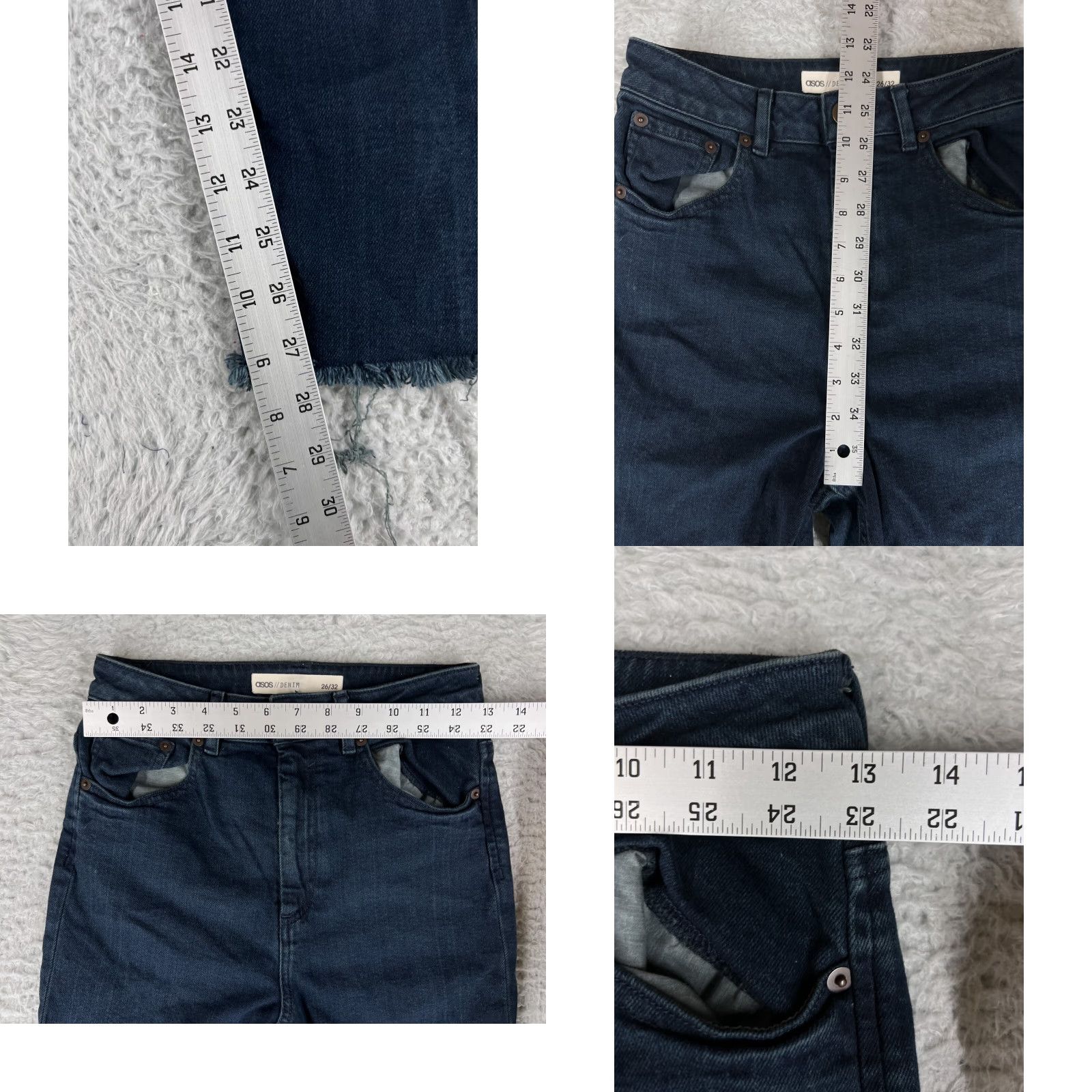 Asos ASOS Jeans Womens High Rise Skinny 2 Jeans Dark Wash Cotton Denim Blue 5-Pocket Stretch Rise 10+ In Inseam 27in Womens Jeans ASOS Size 26" / US 2 / IT 38 - 8 Thumbnail