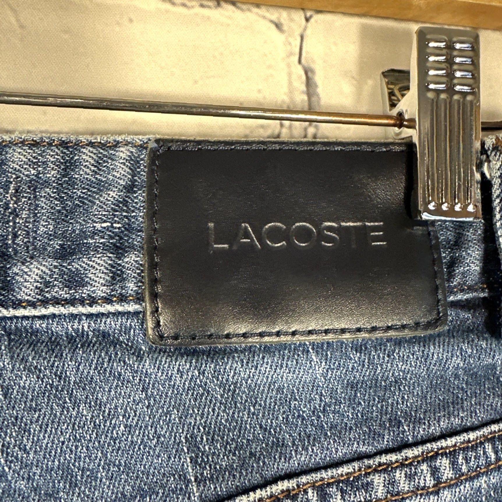 Lacoste Lacoste Jeans Slim Fit Straight Zip Fly 29 Blue Mens Regular Modern 5-Pocket Denim Crest Logo Vintage No Size US 29 - 5 Thumbnail