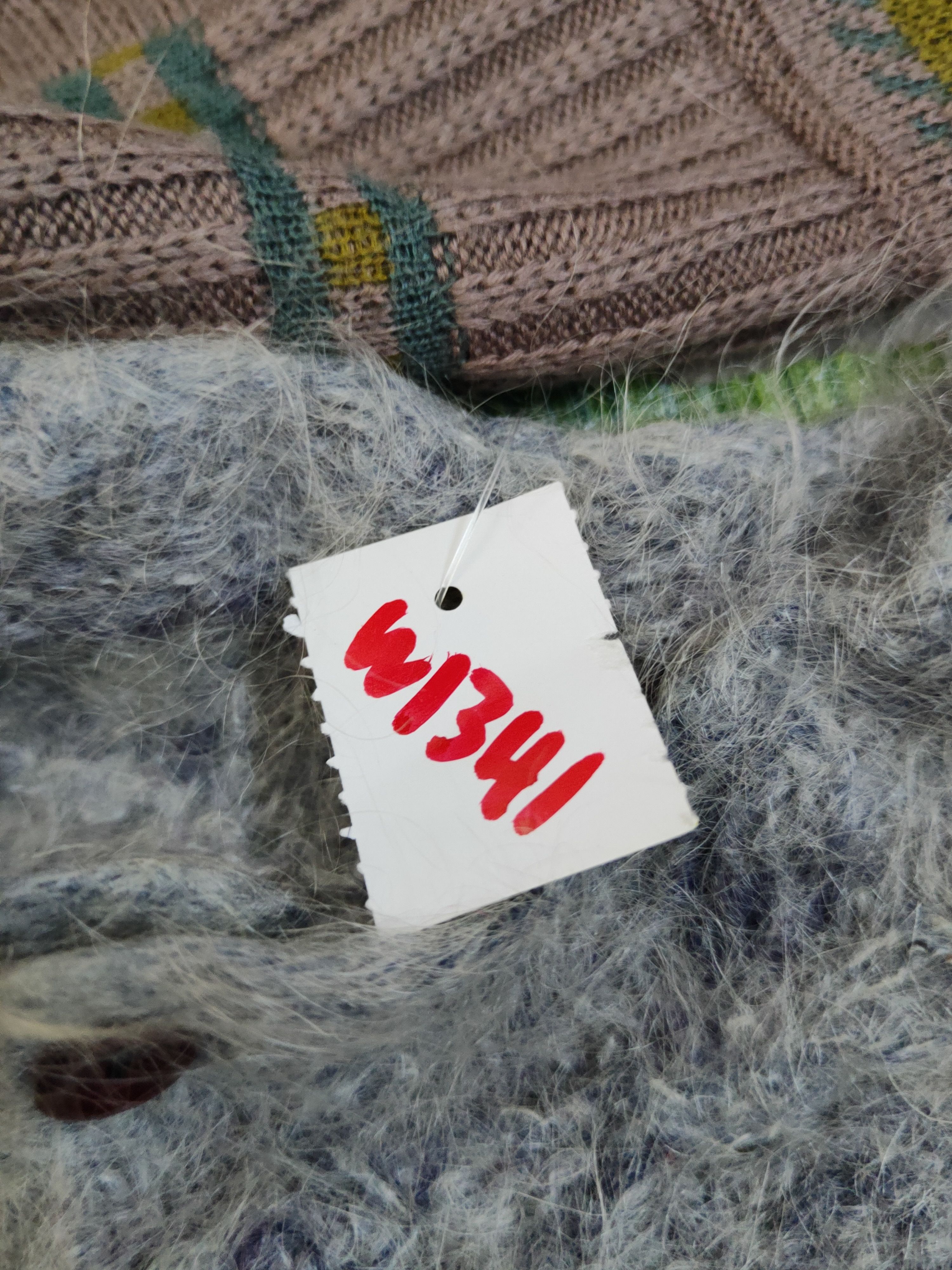 Japanese Brand × Vintage Japanese Brand Navy White Fur Mohair Knitwear Cardigan#W1341 Size S / US 4 / IT 40 - 12 Thumbnail