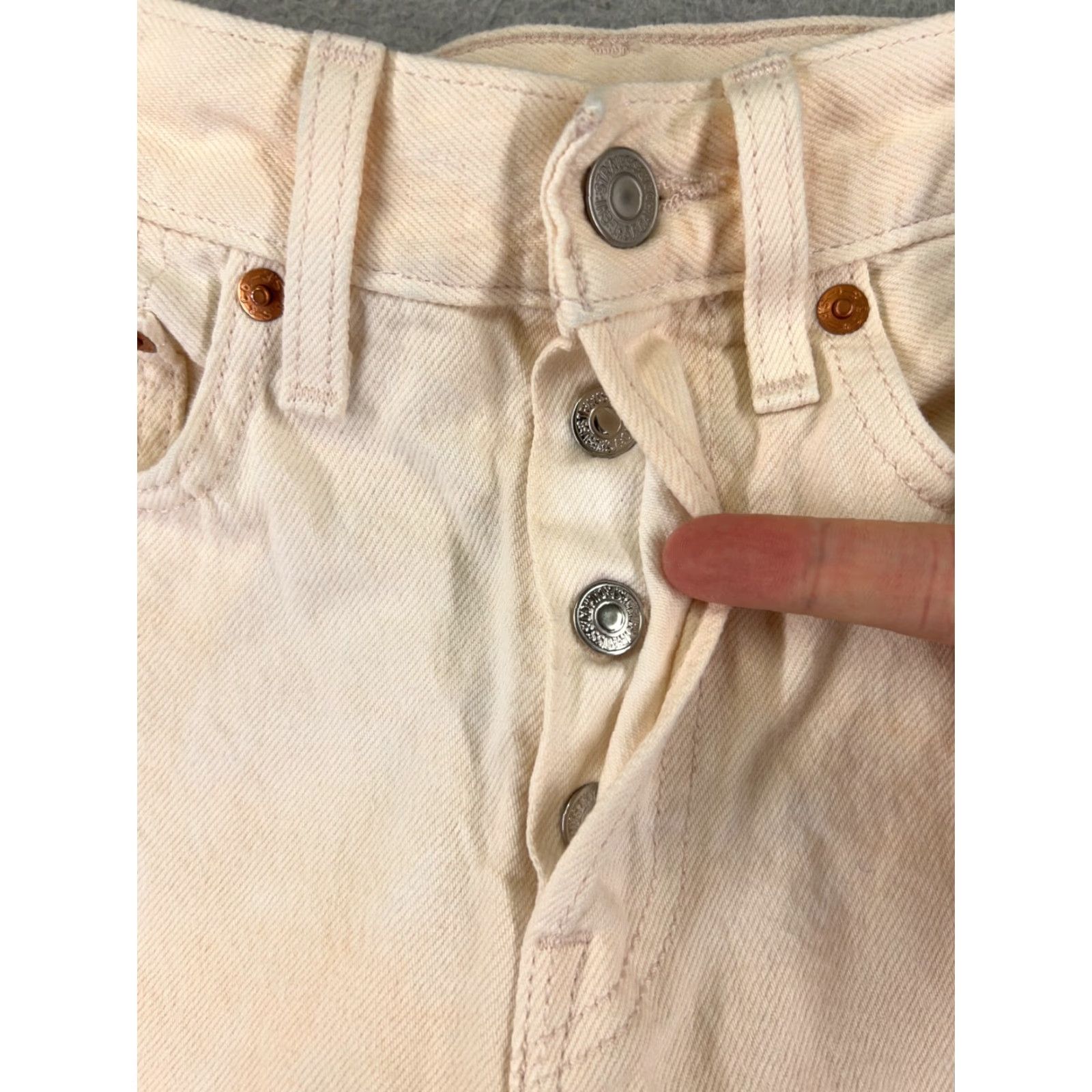 Levi's Levis Premium Jeans Womens 27 Peach Denim Wedgie Straight Button Fly Size 27" / US 4 / IT 40 - 5 Thumbnail