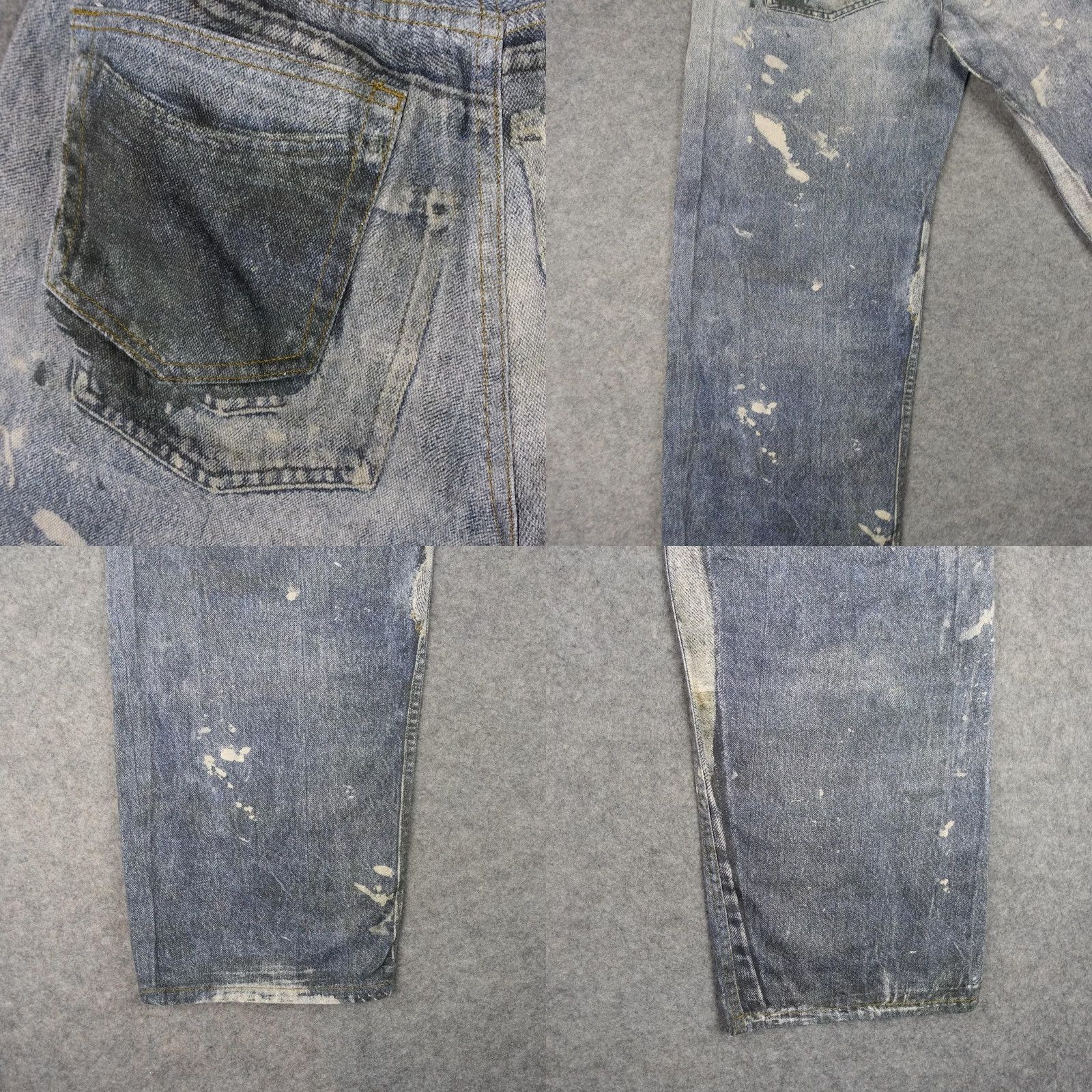 Vintage Aelfric Eden Jeans Womens Wide-Leg 28 Blue High Rise 5-Pocket Denim VT Y2K Noise Embroidered Logo Paint Splatter Size 28" / US 6 / IT 42 - 9 Thumbnail