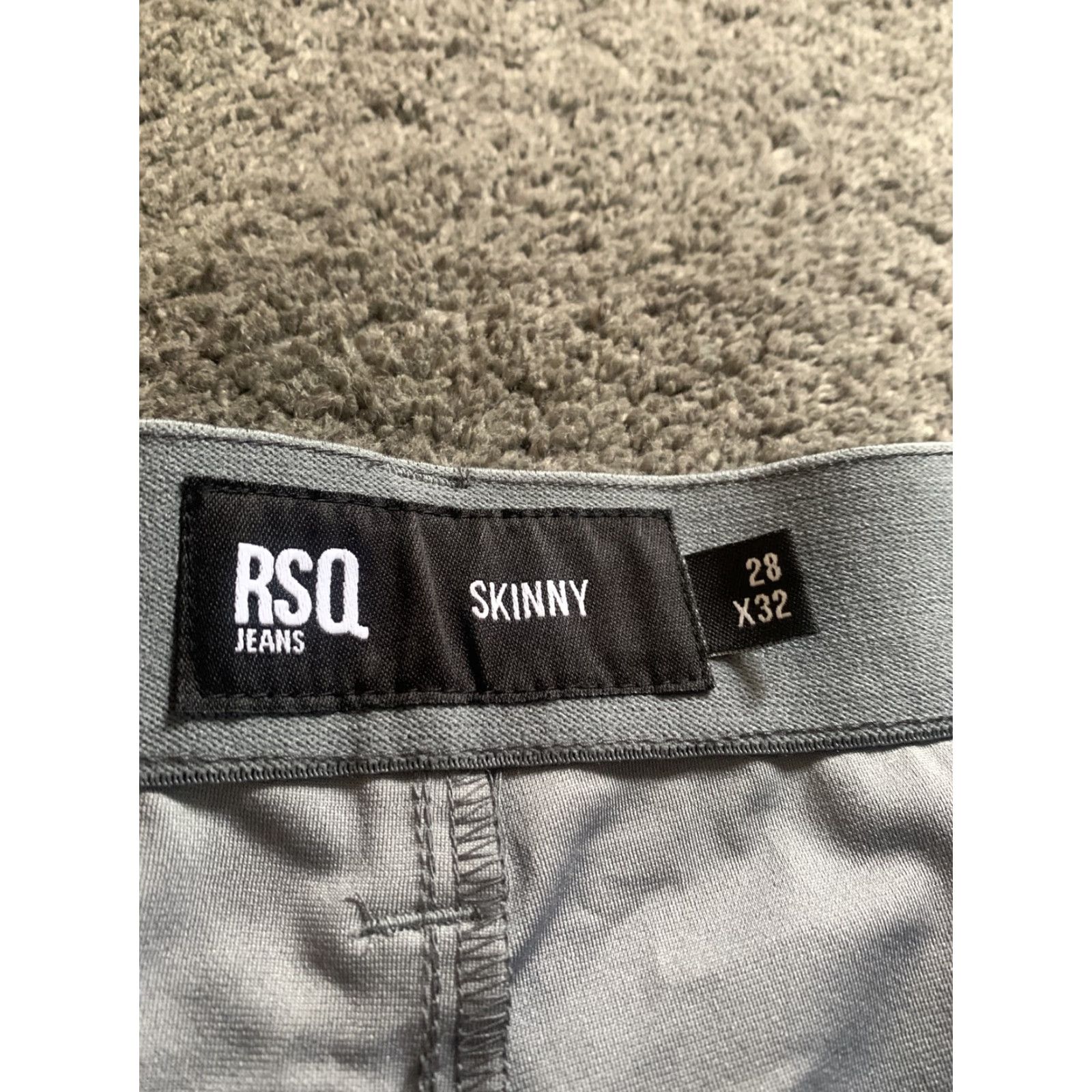 Rsq RSQ Jeans Womens W28 L32 Gray Skinny Pants Cotton Blend Denim Jegging Pockets Button Zipper Regular Inseam 32 Size 28" / US 6 / IT 42 - 3 Thumbnail