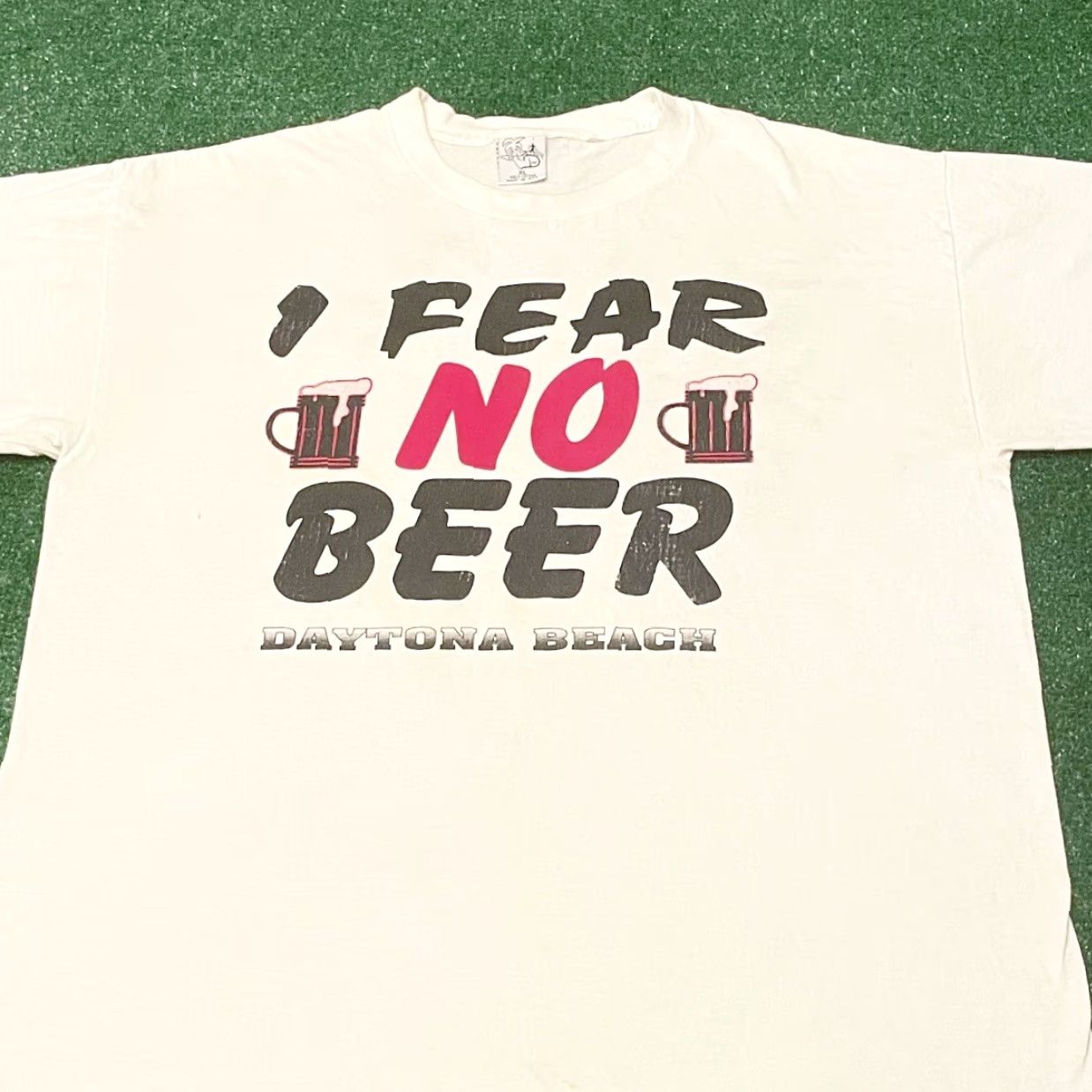 Vintage VINTAGE 90s Daytona Beach Spring Break Bike Week Fear No Beer Shirt Mens XL White Size US XL / EU 56 / 4 - 3 Thumbnail