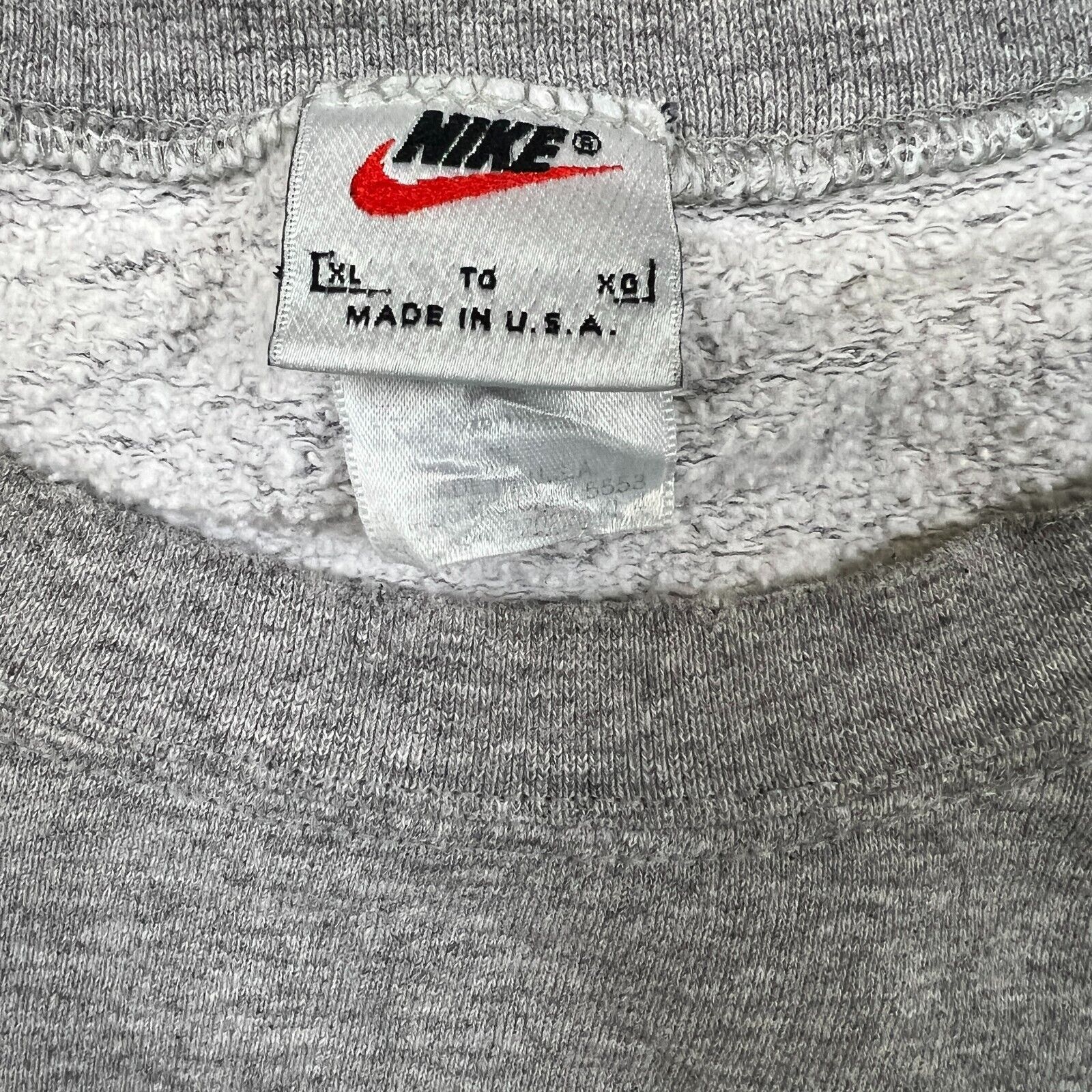 Nike × Vintage Vintage Nike Sweatshirt Mens XL Gray Mid Swoosh USA 90s Crew Size US XL / EU 56 / 4 - 7 Thumbnail