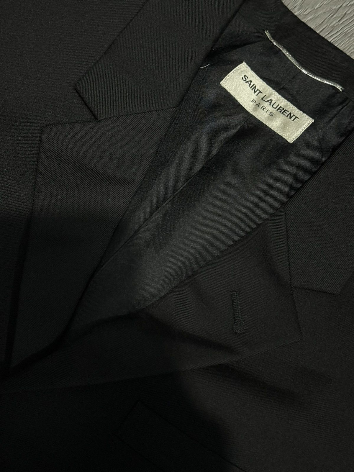 Hedi Slimane × Saint Laurent Paris Saint Laurent x Hedi Slimane SS14 3 Botton Black Suit Size 44R - 6 Thumbnail
