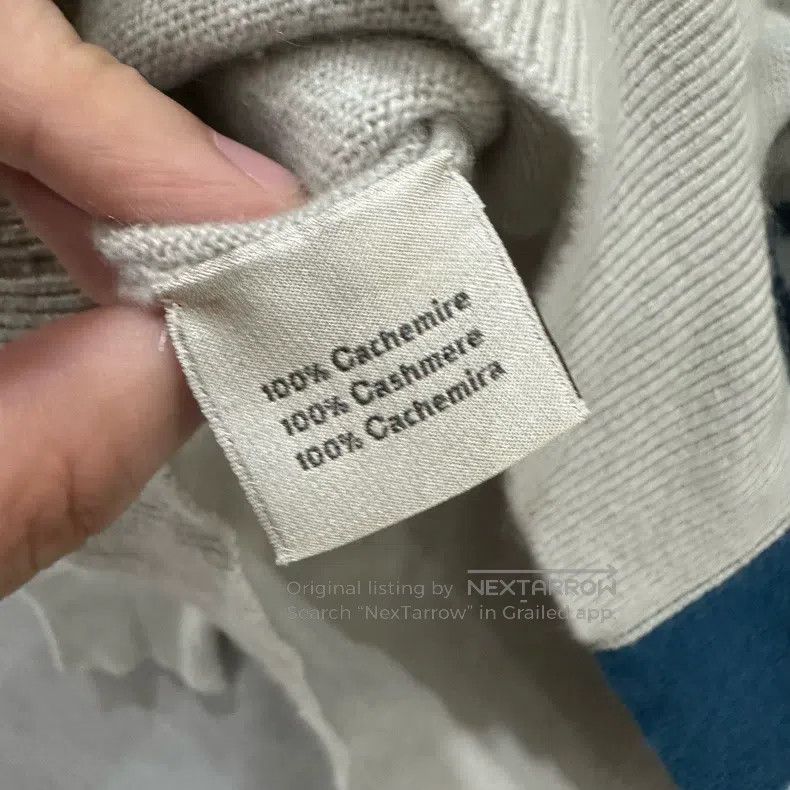 Hermes Hermes light brown patterned floral round neck cashmere kn Size US XL / EU 56 / 4 - 5 Thumbnail