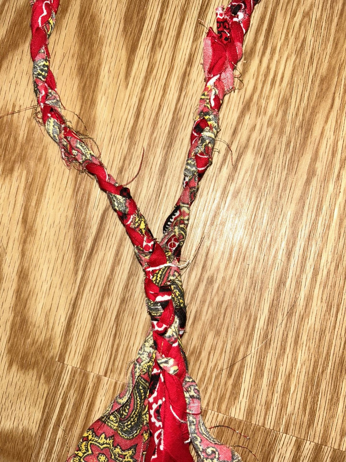 Other 1/1 Your World red paisley fringe braided bandana necklace Size ONE SIZE - 2 Thumbnail