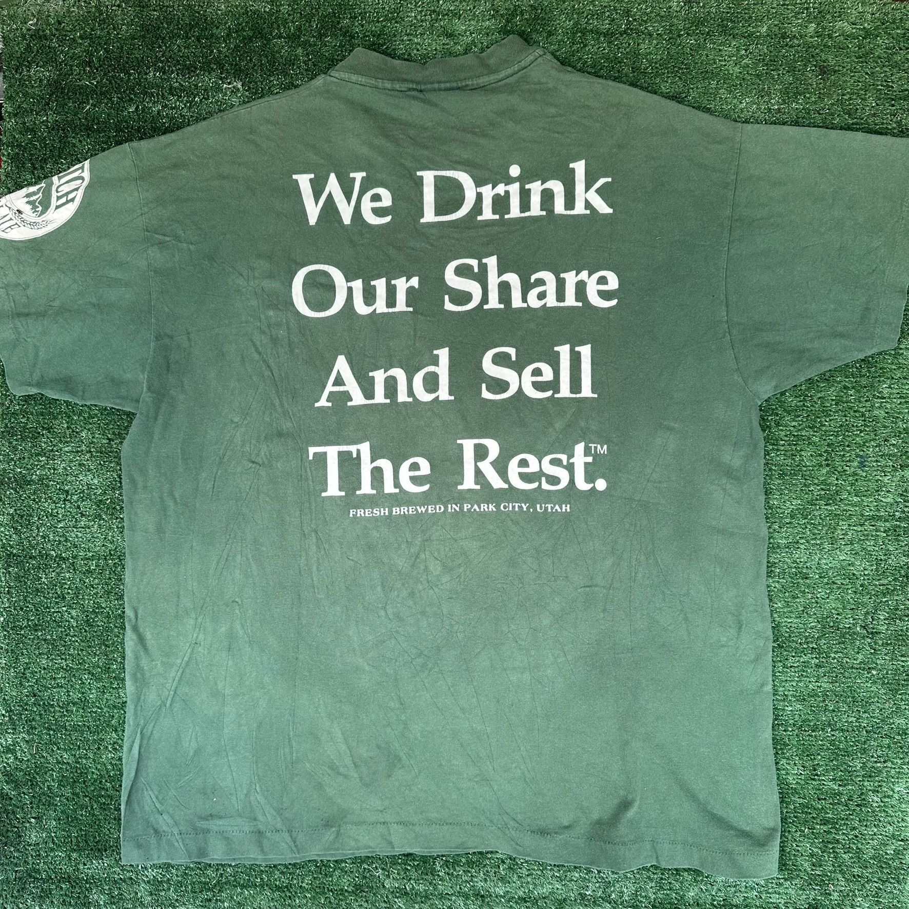 Vintage Vintage 90s Wasatch Premium Ale Brewery T-Shirt Green XL Sin Size US XL / EU 56 / 4 - 5 Thumbnail