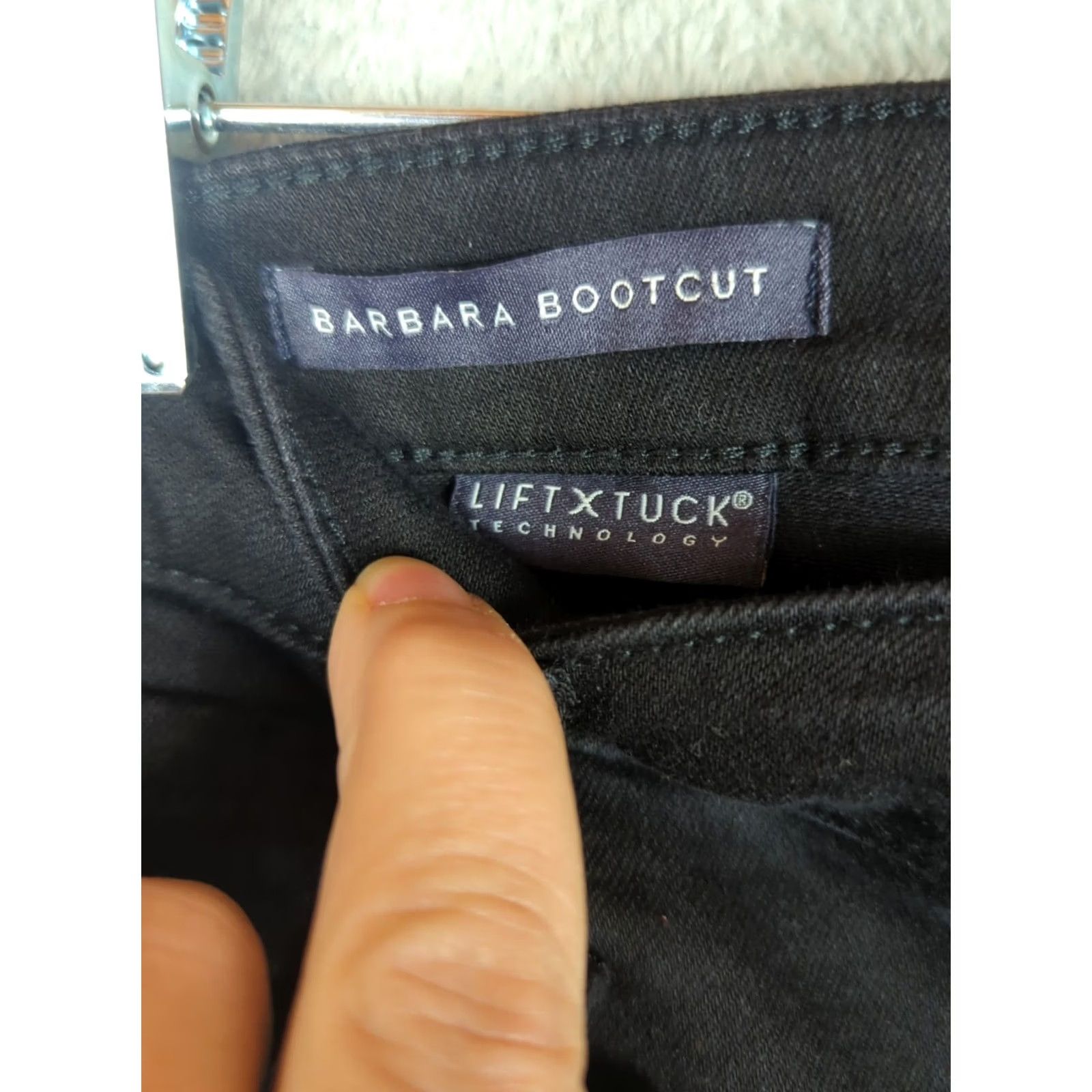 NYDJ NYDJ Barbara Bootcut Jeans Women's 14 Black Stretch Denim Lift Tuck Size 36" / US 14 / IT 50 - 3 Thumbnail