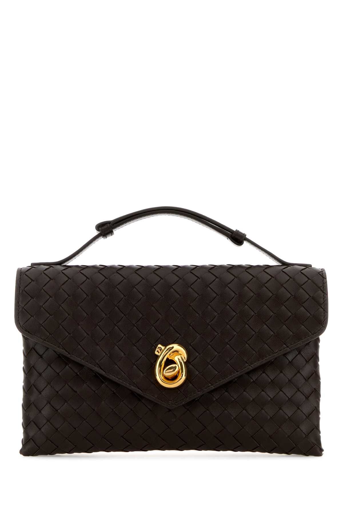 Bottega Veneta Dark Brown Leather Knot Lock Handbag Size ONE SIZE - 1 Thumbnail