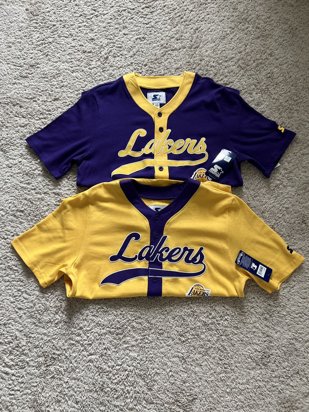 Starter Lot of 2: Starter Retro Los Angeles Lakers Baseball Jersey Size US L / EU 52-54 / 3 - 1 Thumbnail