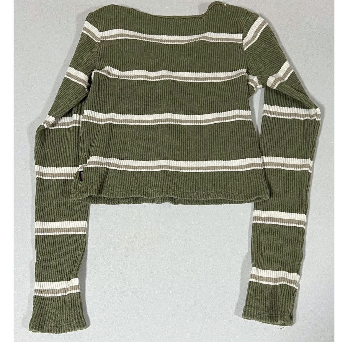 Five Four Olive Striped Long Sleeve Henley Shirt Top Blouse Size S ✨ Size S / US 4 / IT 40 - 4 Thumbnail