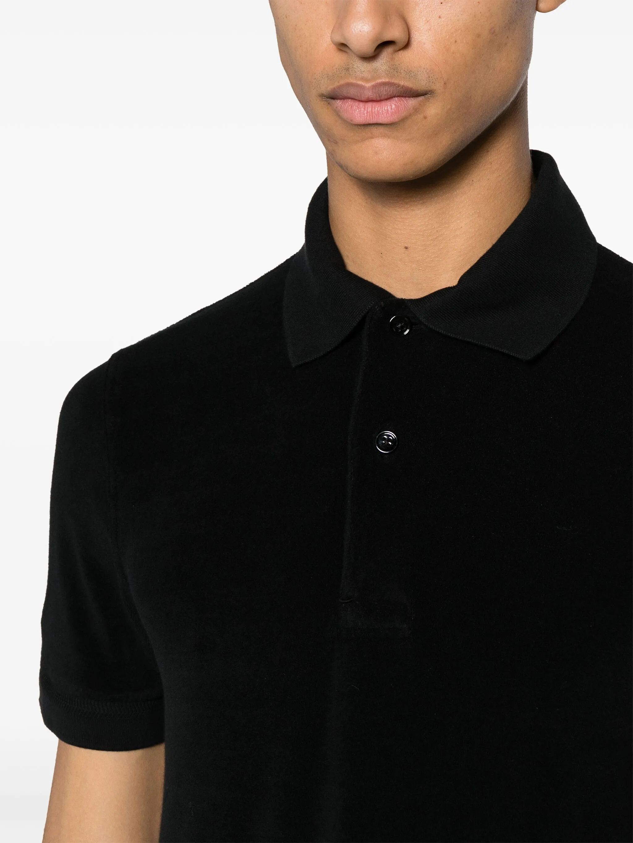 Tom Ford o1s22i1n0125 Cotton Solid Polo Shirt in Black Size US L / EU 52-54 / 3 - 5 Thumbnail