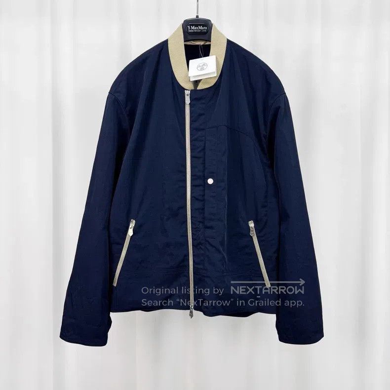Hermes Hermes Navy Blue Contrasting Zip-up Jacket Size US L / EU 52-54 / 3 - 1 Thumbnail