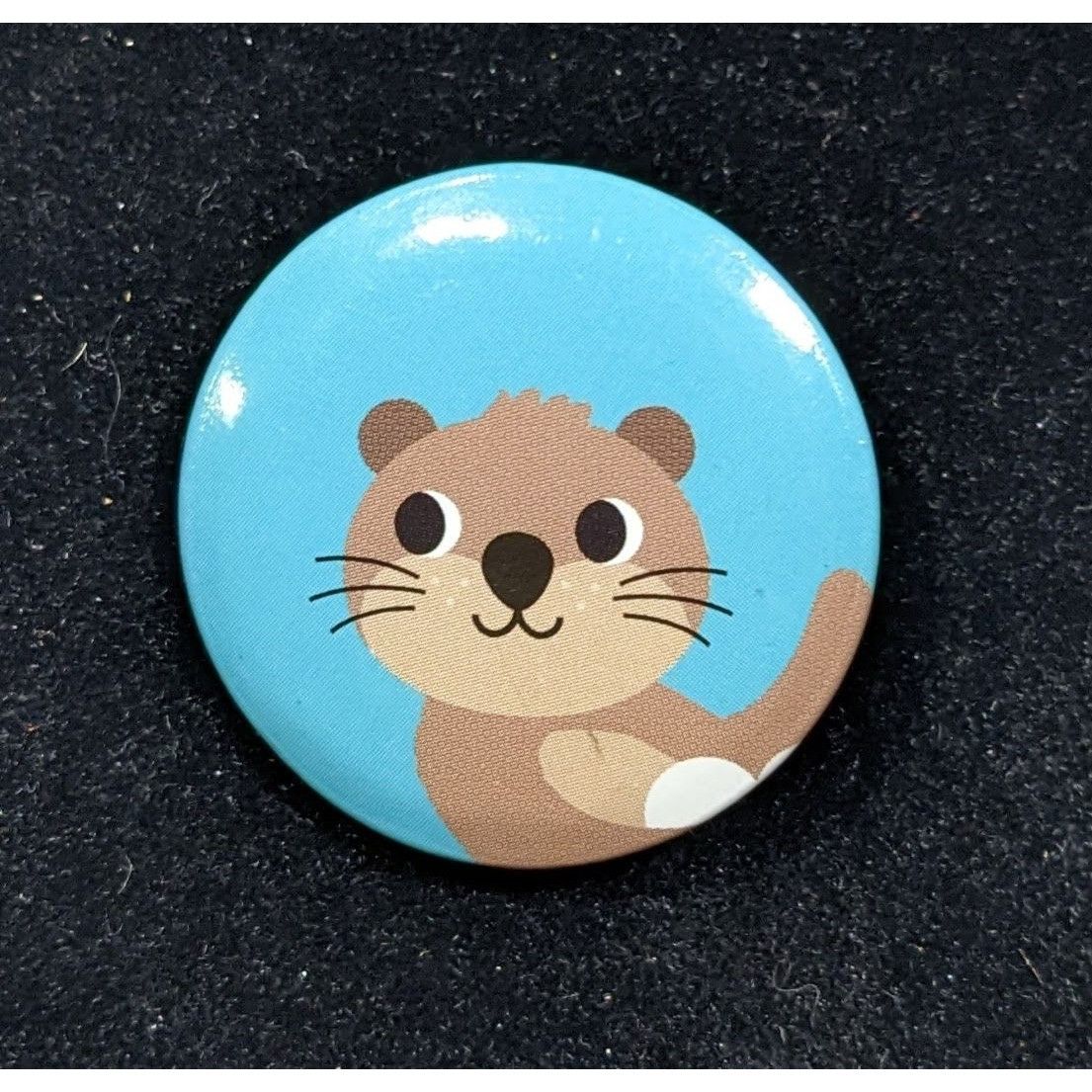 Other Animal Themed Cute Baby Otter Blue Pin/Badge Size ONE SIZE - 3 Thumbnail