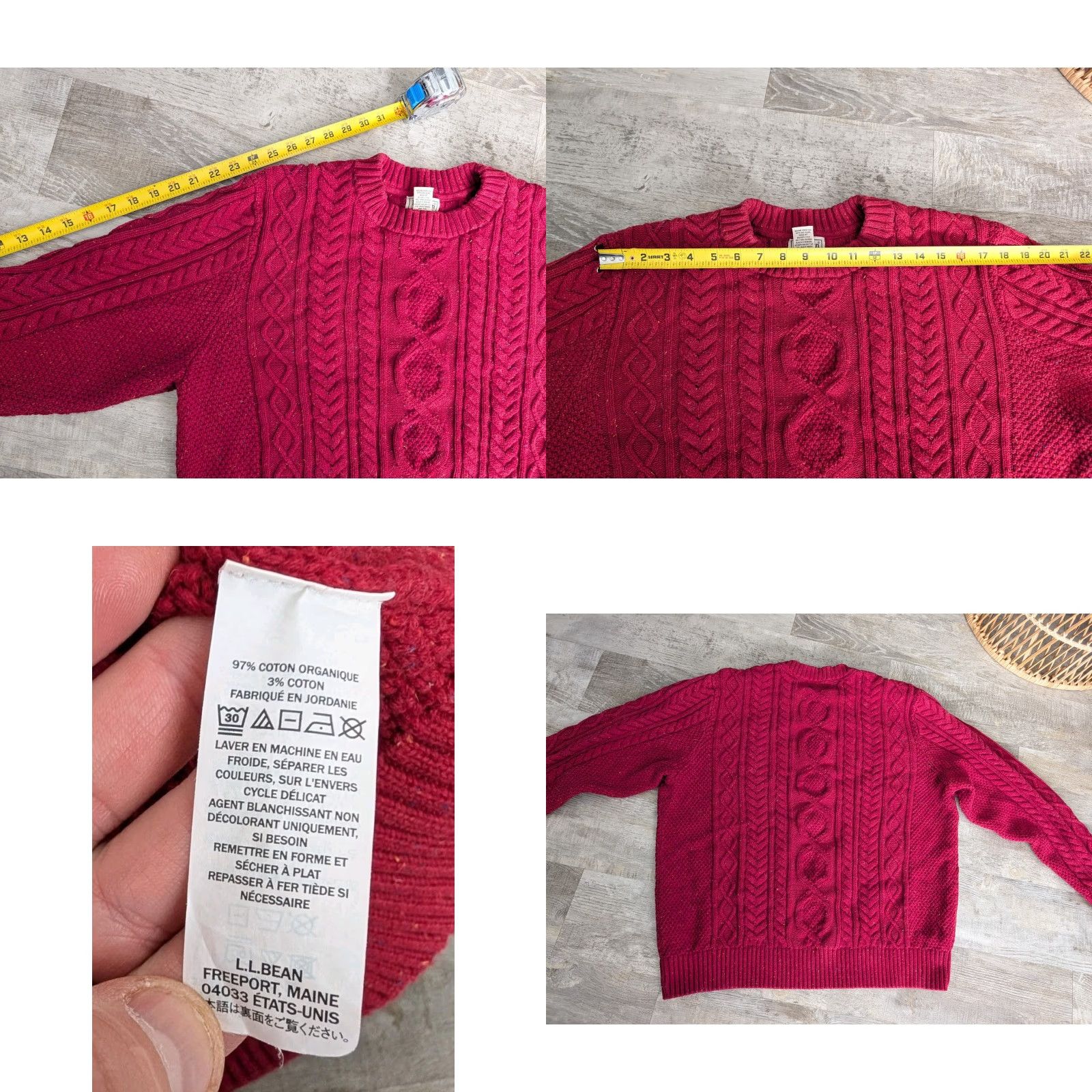 Vintage VINTAGE LL Bean Bean’s Heritage Soft Cotton Fisherman Sweater Crewneck Donegal Red XL Size US XL / EU 56 / 4 - 9 Thumbnail
