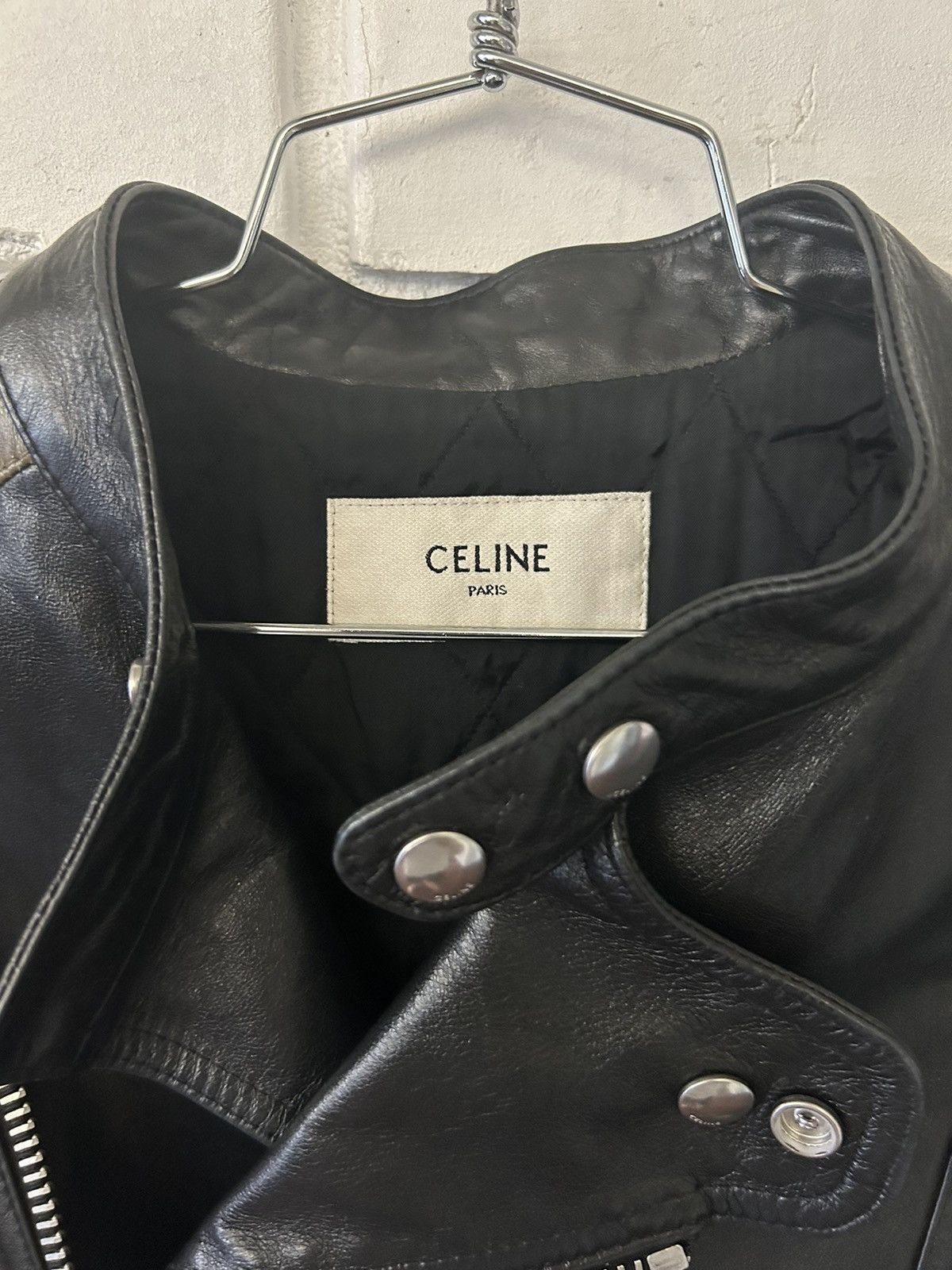 Celine Celine SAMPLE FW20 Cafe Racer Leather Jacket (sz 48) Size US M / EU 48-50 / 2 - 3 Thumbnail