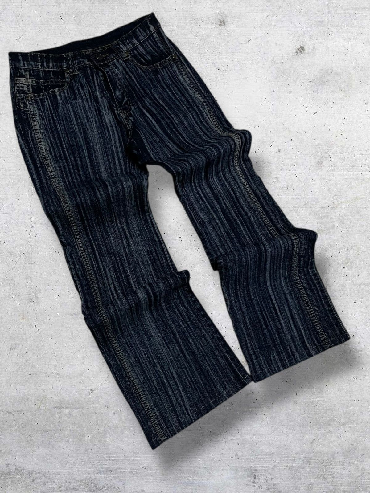 Tornado Mart VINTAGE SUNROSE JAPAN DESIGNER 90S OG TRIBAL FLARED DENIM Size US 29 - 2 Thumbnail