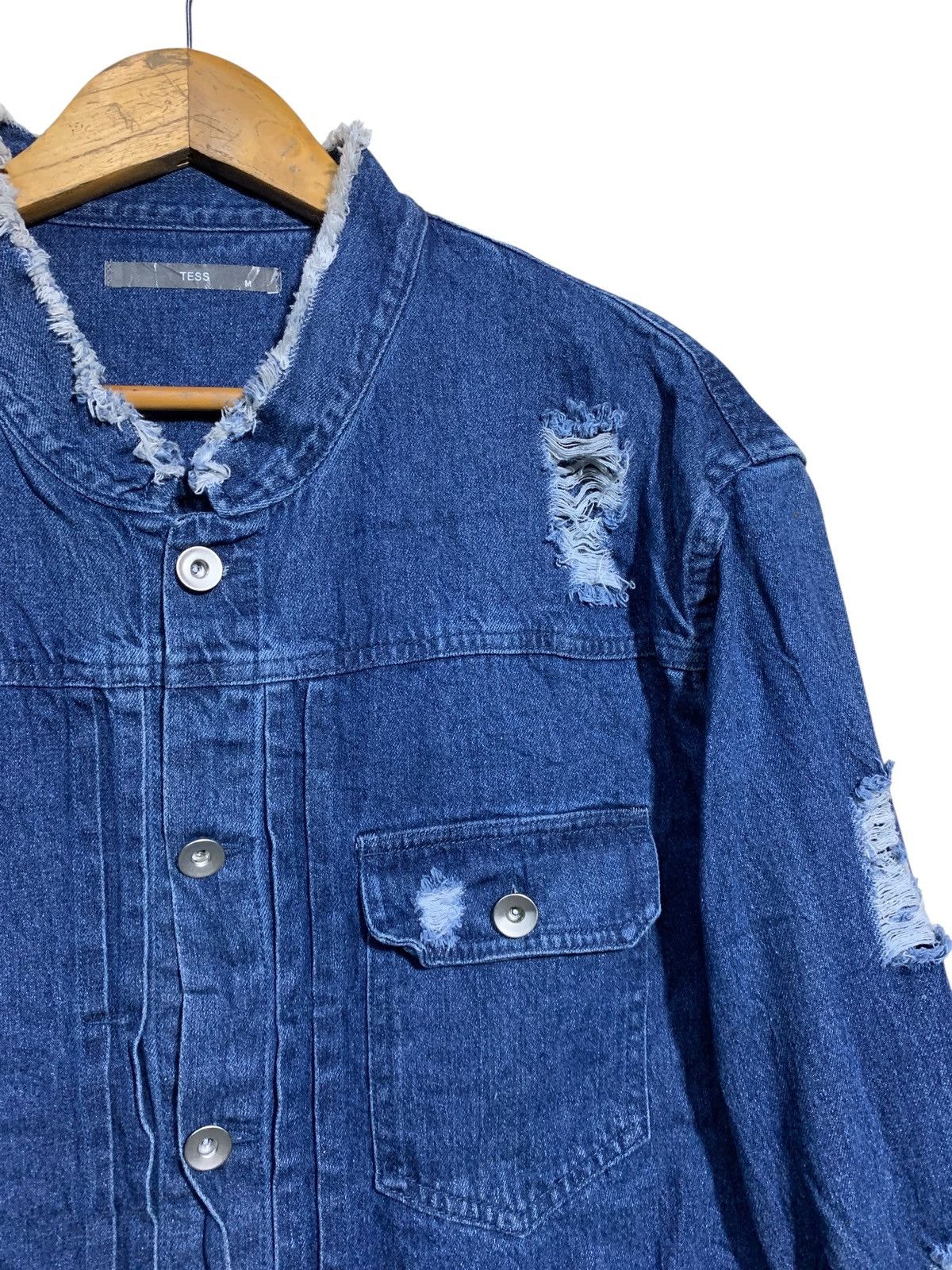 Japanese Brand 🔥TESS DENIM TEARS BLUE JACKETS Size US L / EU 52-54 / 3 - 4 Thumbnail