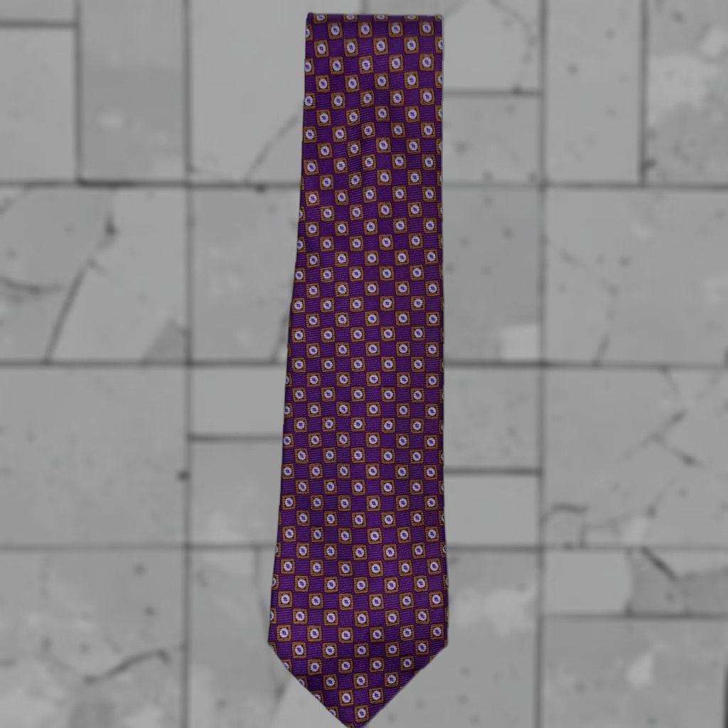 Robert Talbott VINTAGE Robert Talbott Silk Tie Men Adult Purple Geometric USA Made Size ONE SIZE - 1 Thumbnail