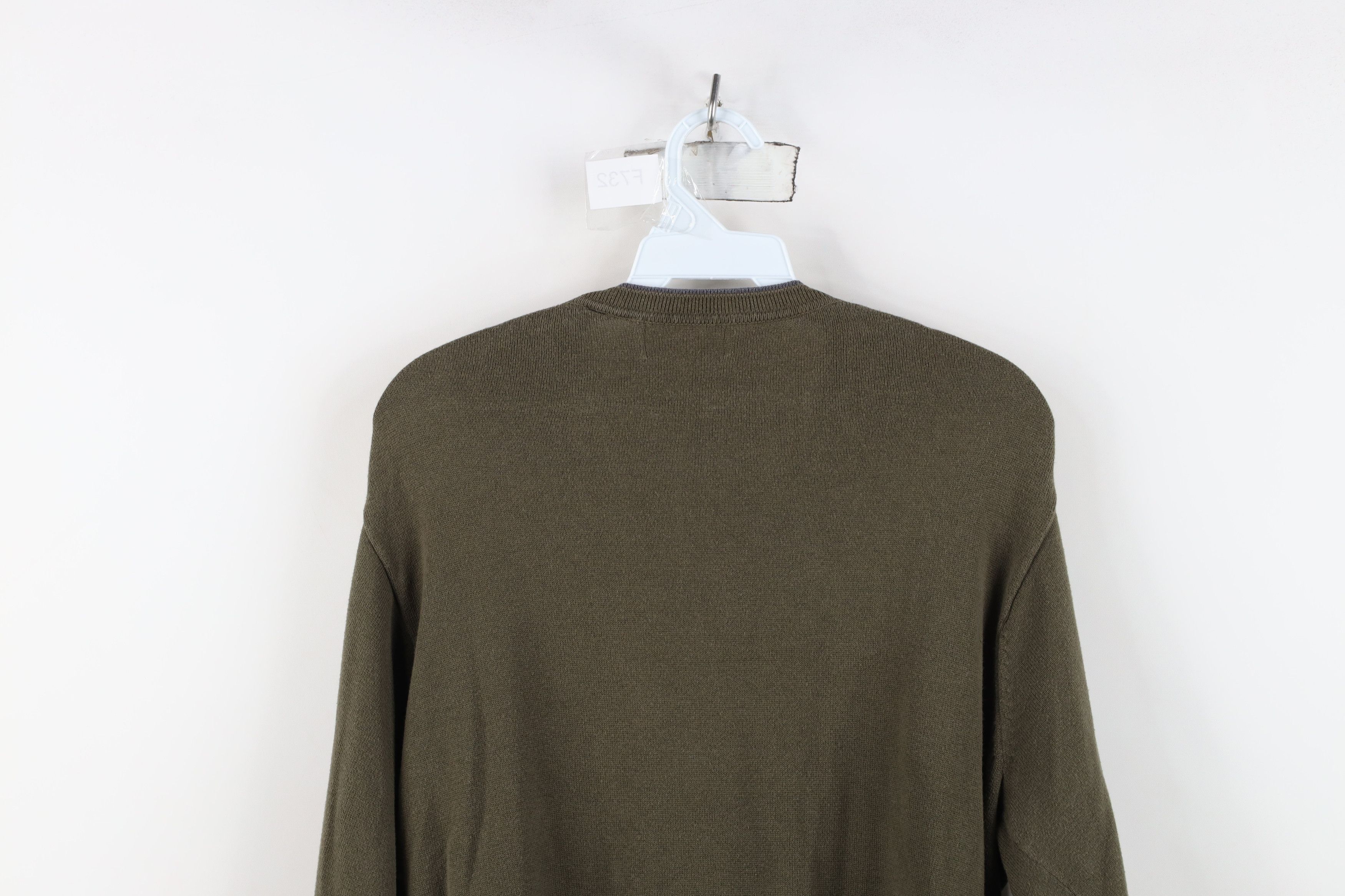 Vintage Vintage 90s Streetwear Checkered Knit V-Neck Sweater Green Size US L / EU 52-54 / 3 - 10 Thumbnail