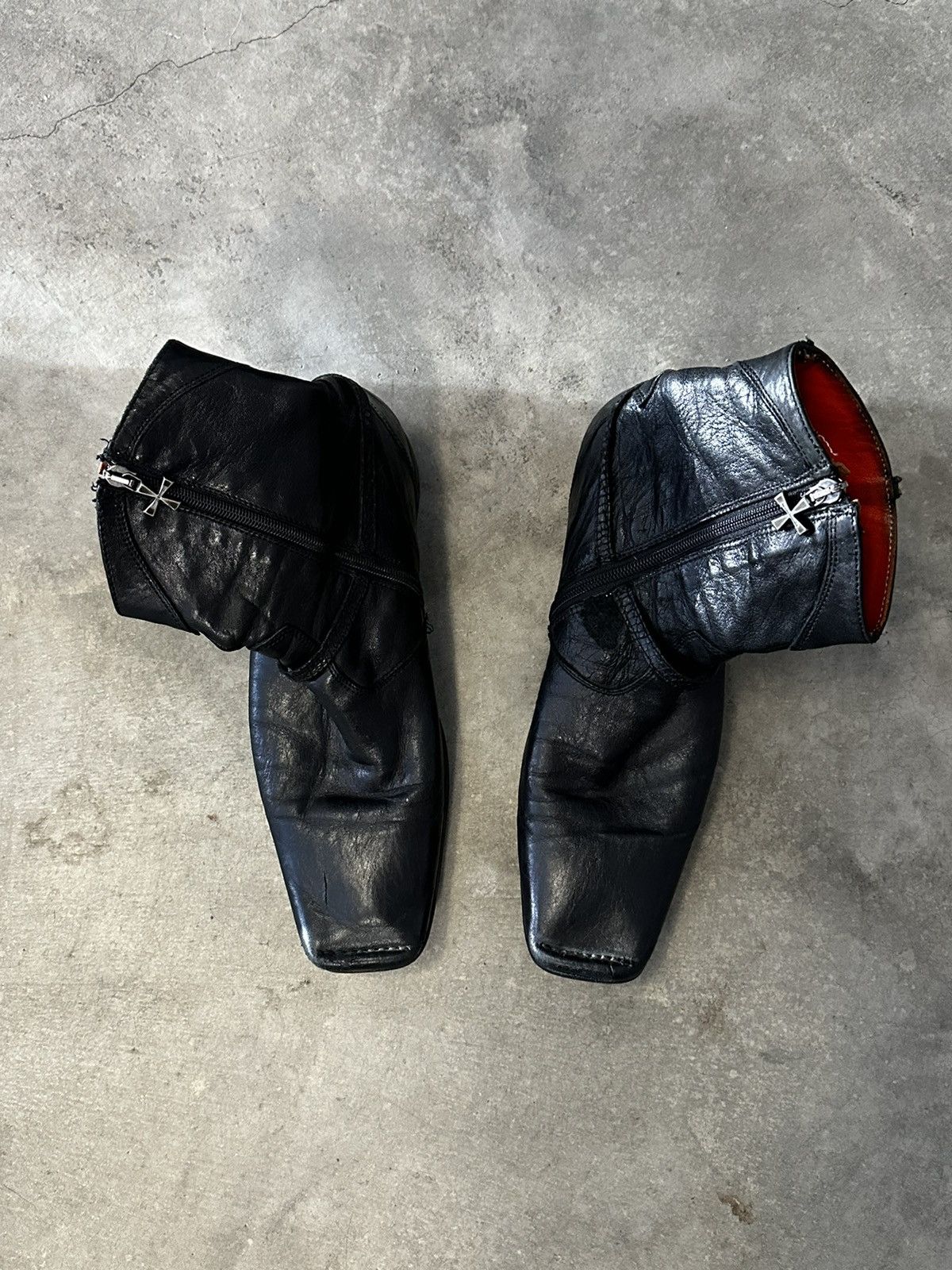 Vintage Vintage Black Leather Moto Boots Size US 10.5 / EU 43-44 - 4 Thumbnail