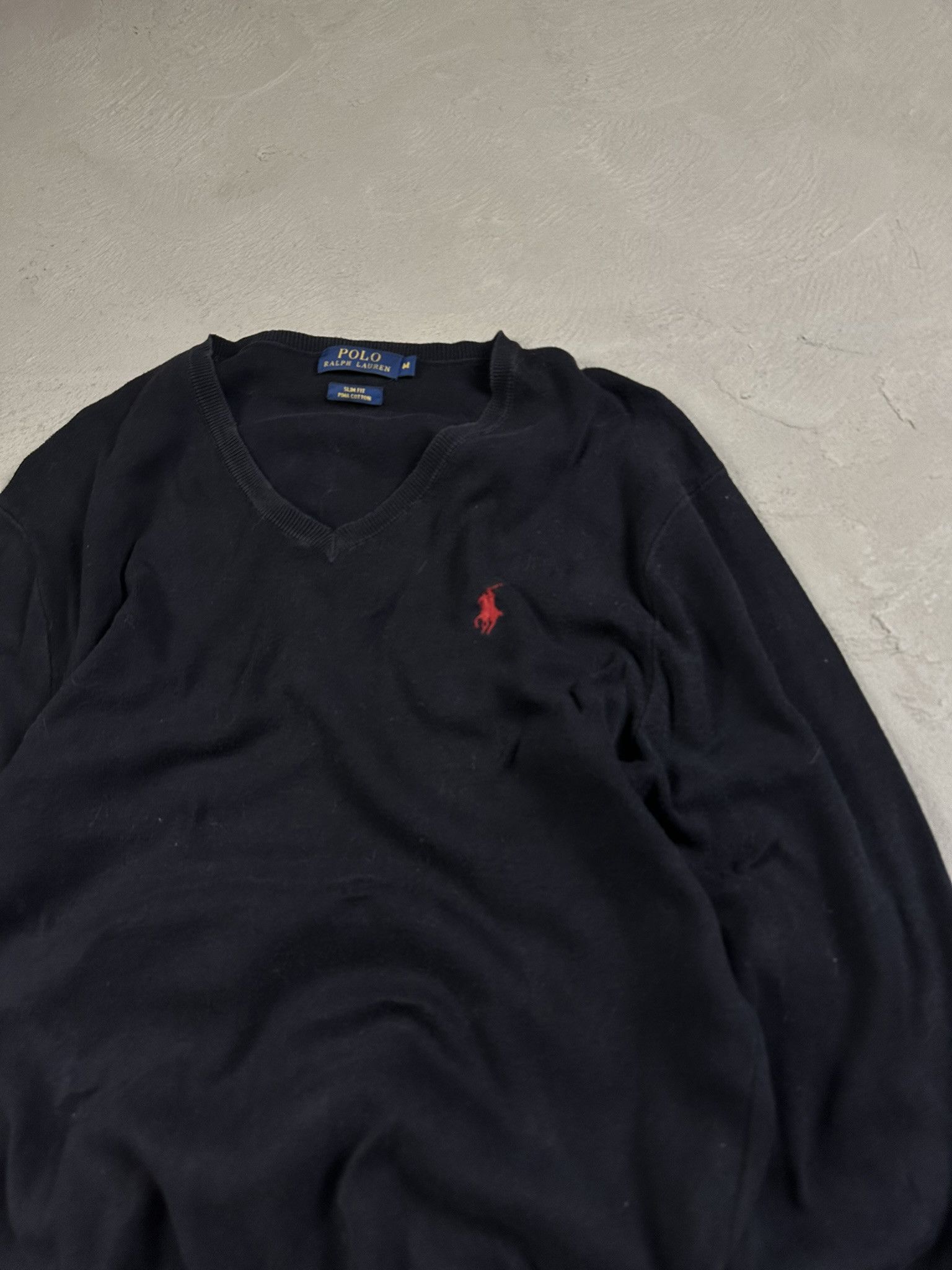 Polo Ralph Lauren Polo Ralph Lauren Logo Cotton V-neck Boxy Sweater Size US L / EU 52-54 / 3 - 7 Thumbnail