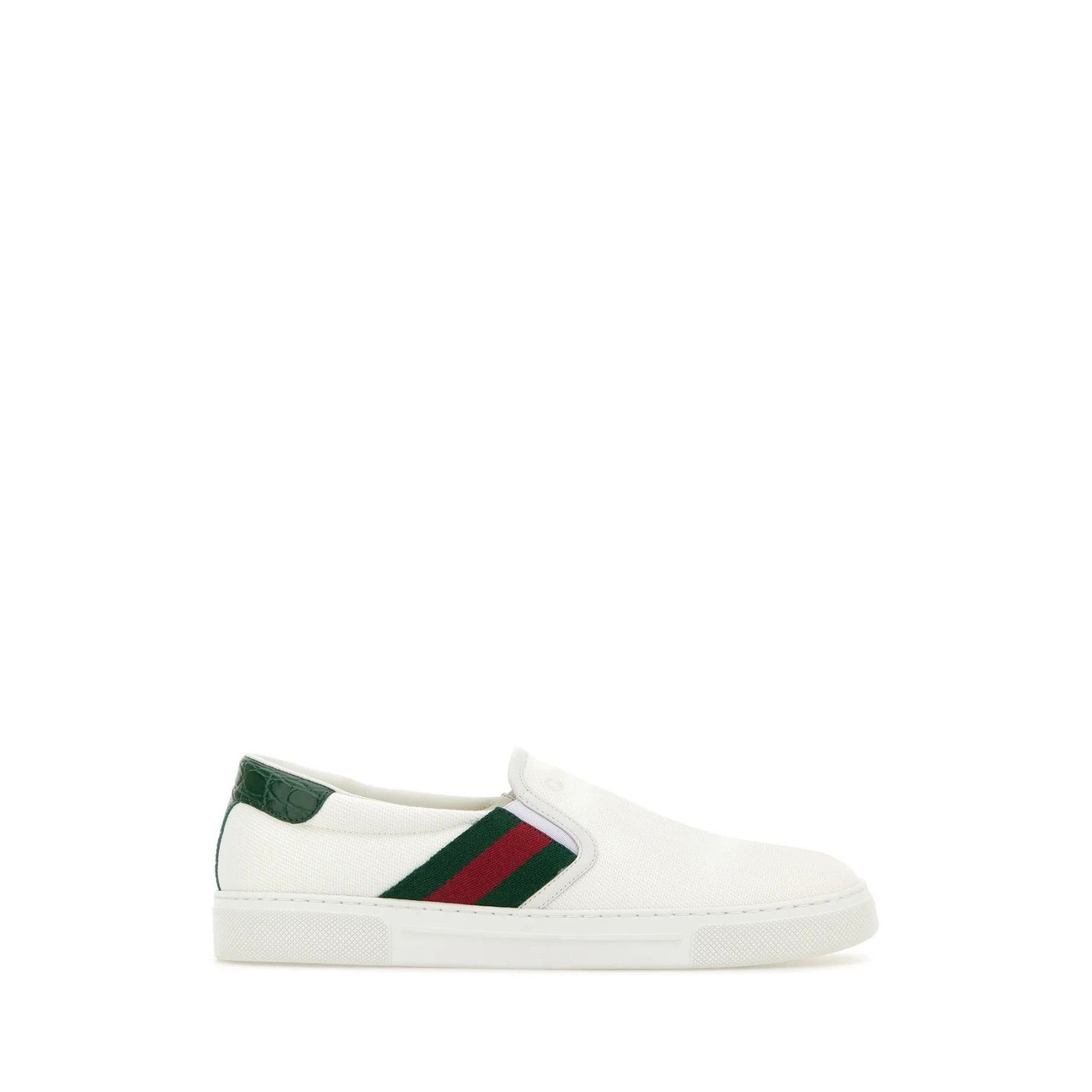 GUCCI Ace Slip On White Canvas Sneakers New & Authentic (Men