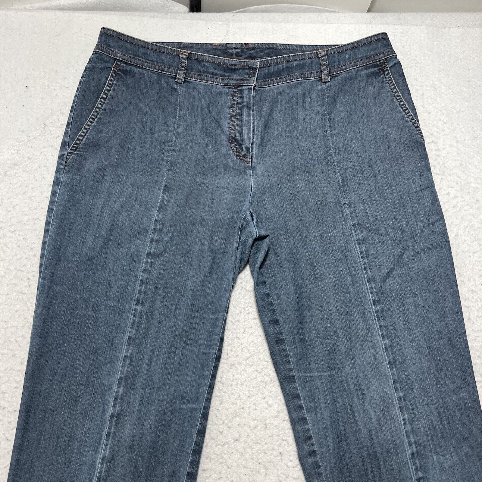Other St. John 6 Denim Straight Leg Mid Rise Navy Blue Jeans Size 28" / US 6 / IT 42 - 2 Thumbnail