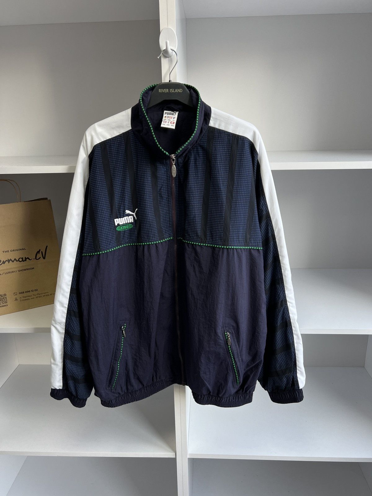 Puma × Vintage Vintage Puma Y2k Streetwear Denim Navy Suit Size US XXL / EU 58 / 5 - 5 Thumbnail
