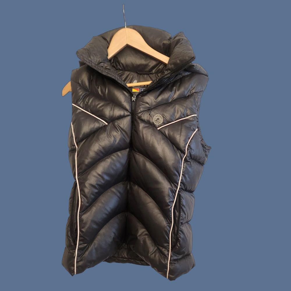 Vintage GOTOP Vest Womens Medium Gray Down Puffer Hooded Quilted Zip Pockets Outdoor Size M / US 6-8 / IT 42-44 - 1 Thumbnail